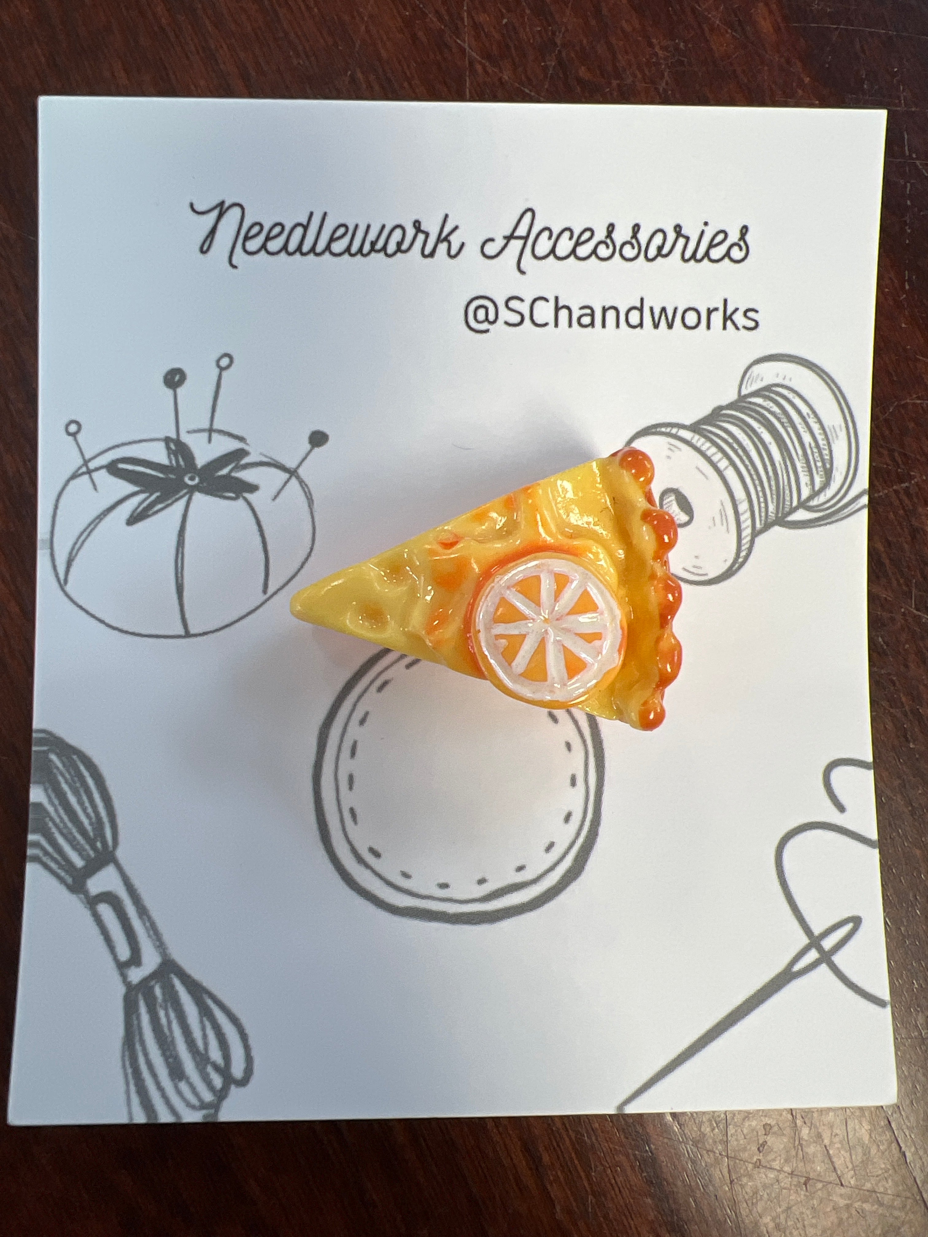 Cake/Coffee Needle Minders  - Lemon Pie