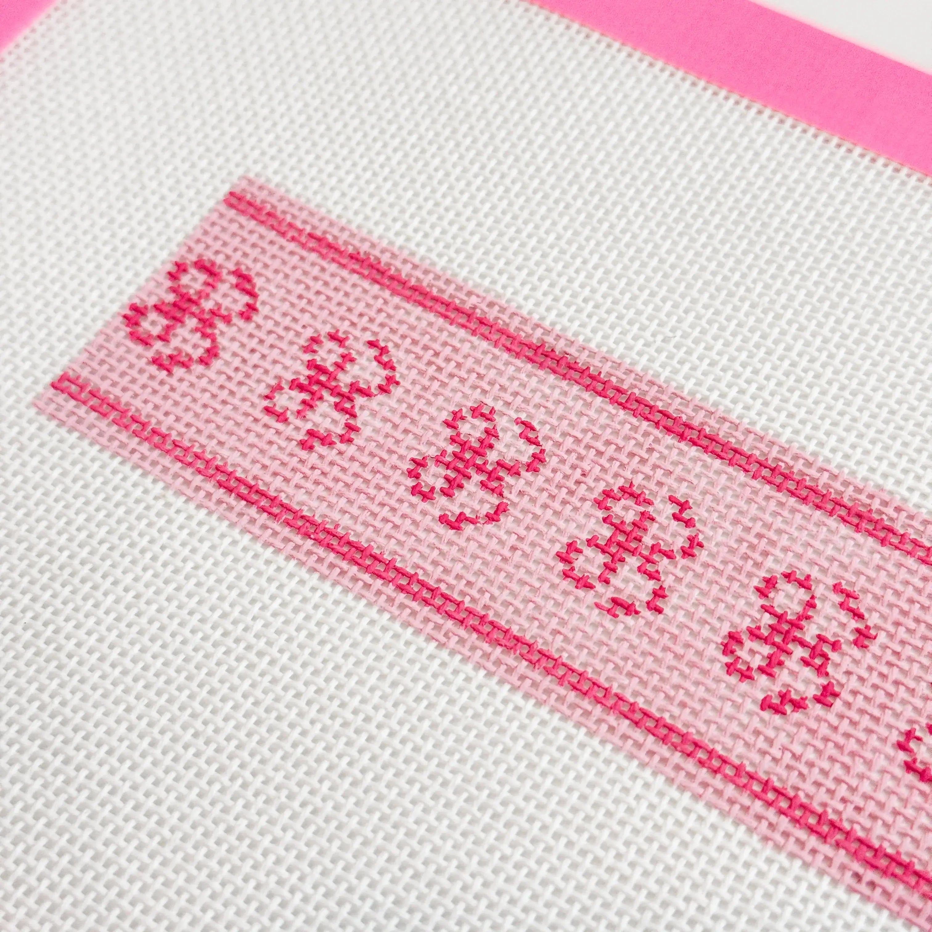 Bow Coquette Key Fob Keychain Needlepoint Canvas 18 Mesh 7”