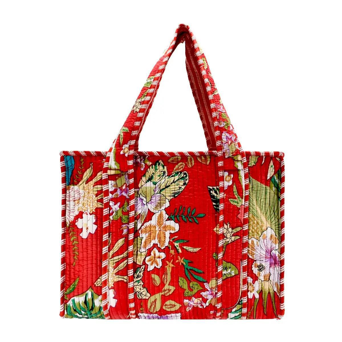 Cotton Block Print Tote Bags