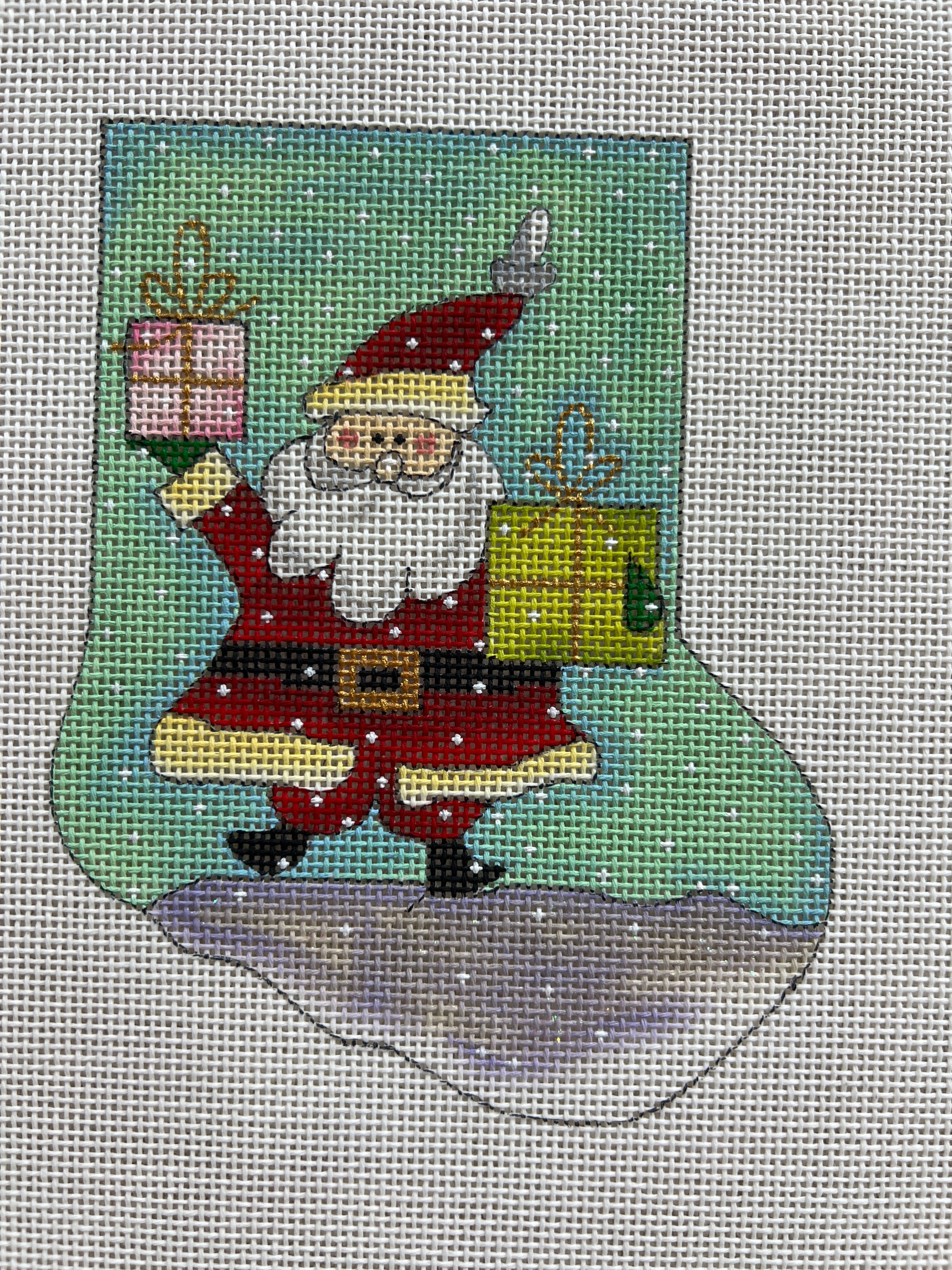 Santa w/ Gifts mini stocking
