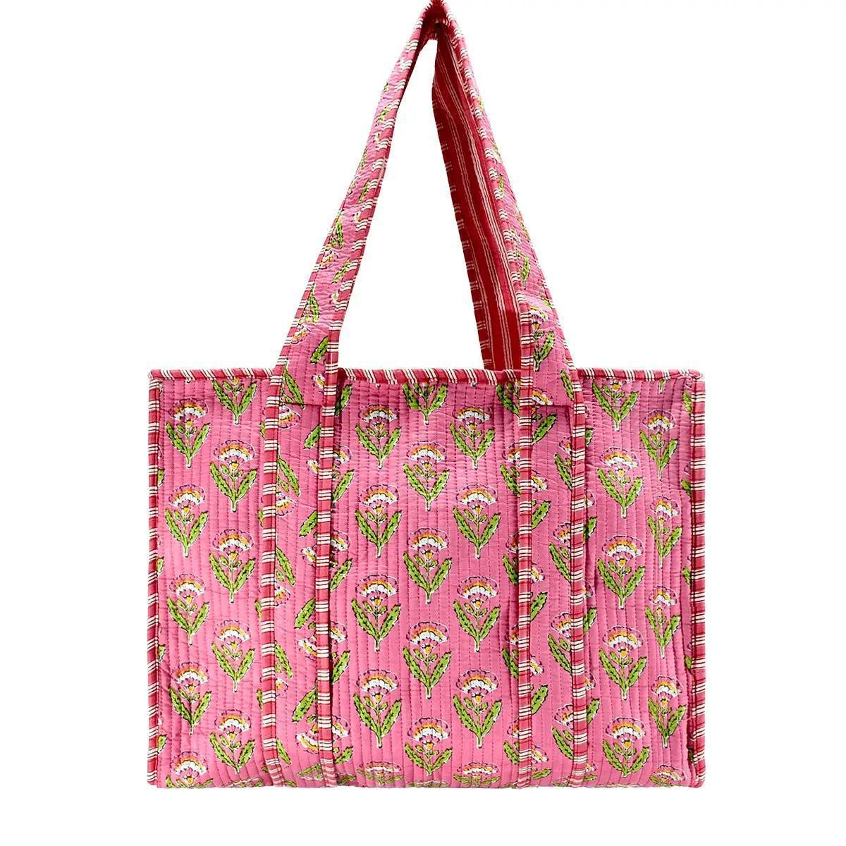 Cotton Block Print Tote Bags