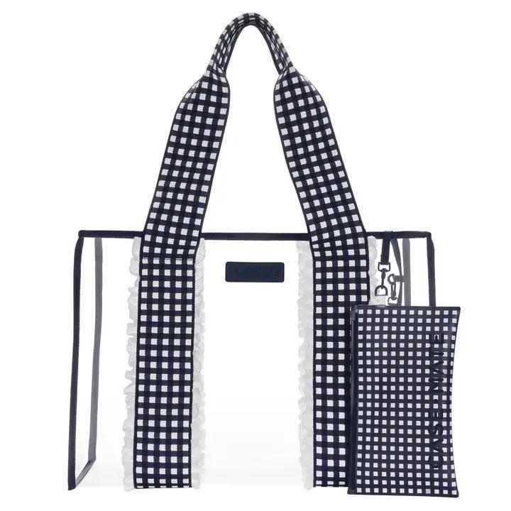 Navy Gingham Jelly Tote
