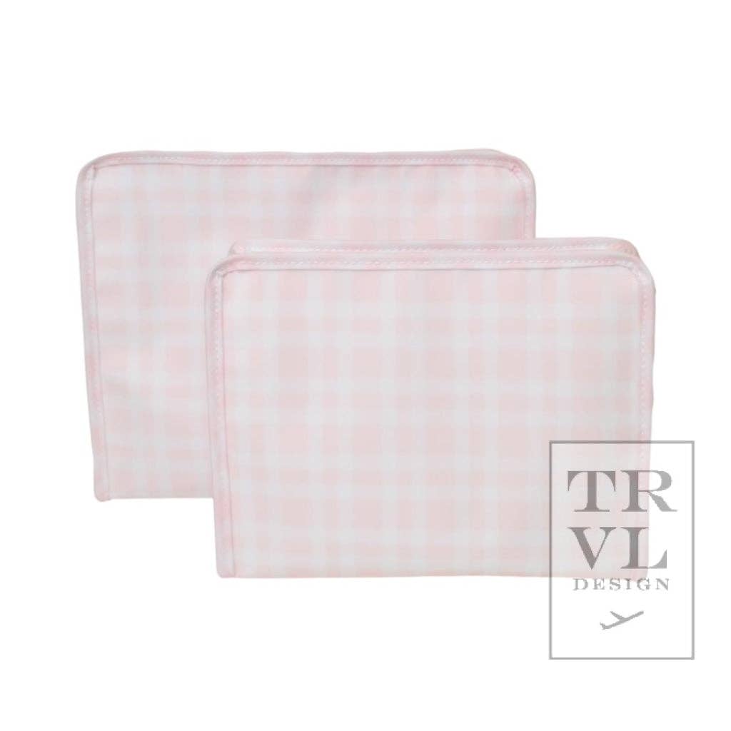 Roadie Medium - Pimlico Plaid Pink Zip Pouch: Pimlico Plaid Pink