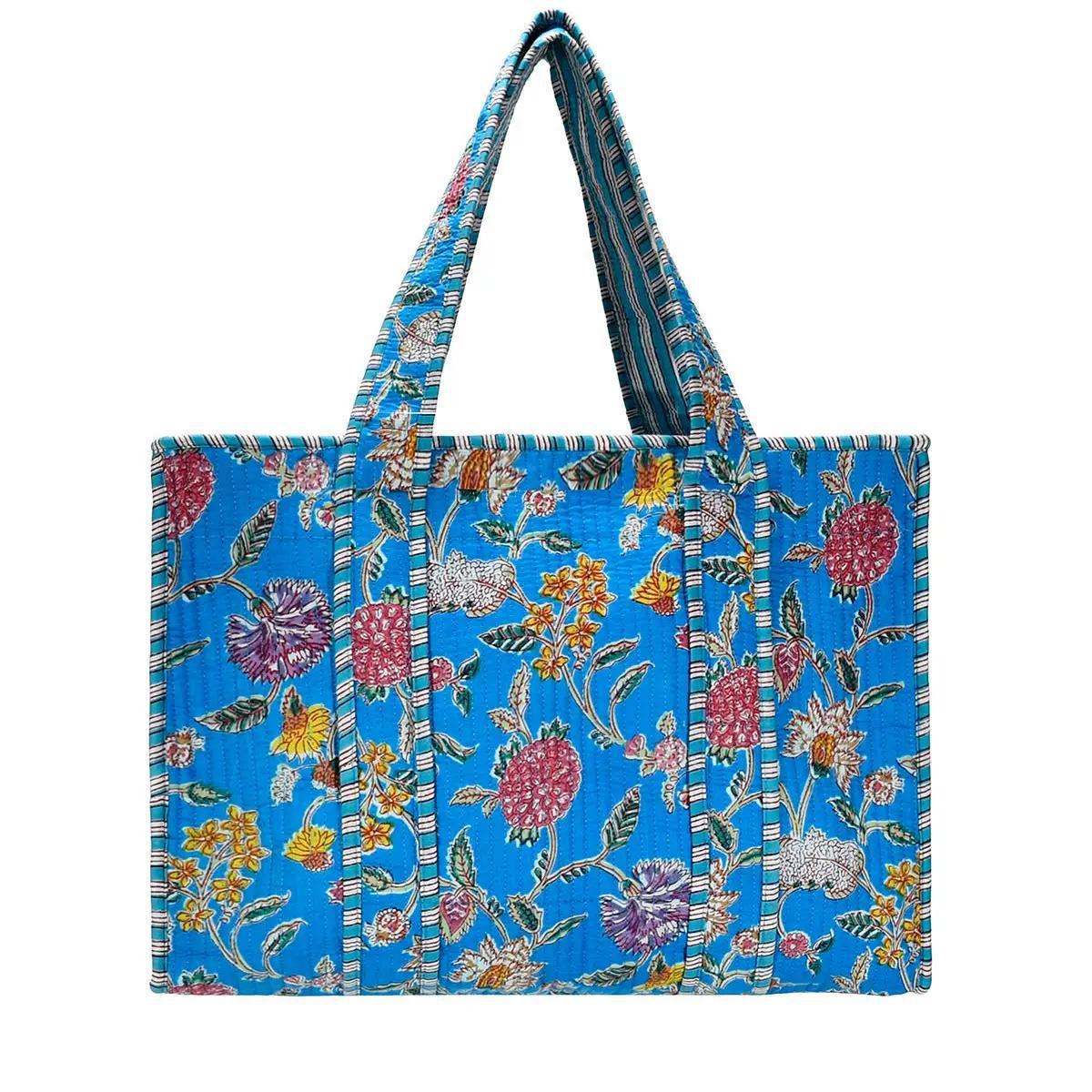 Cotton Block Print Tote Bags