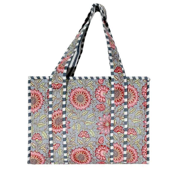 Cotton Block Print Tote Bags