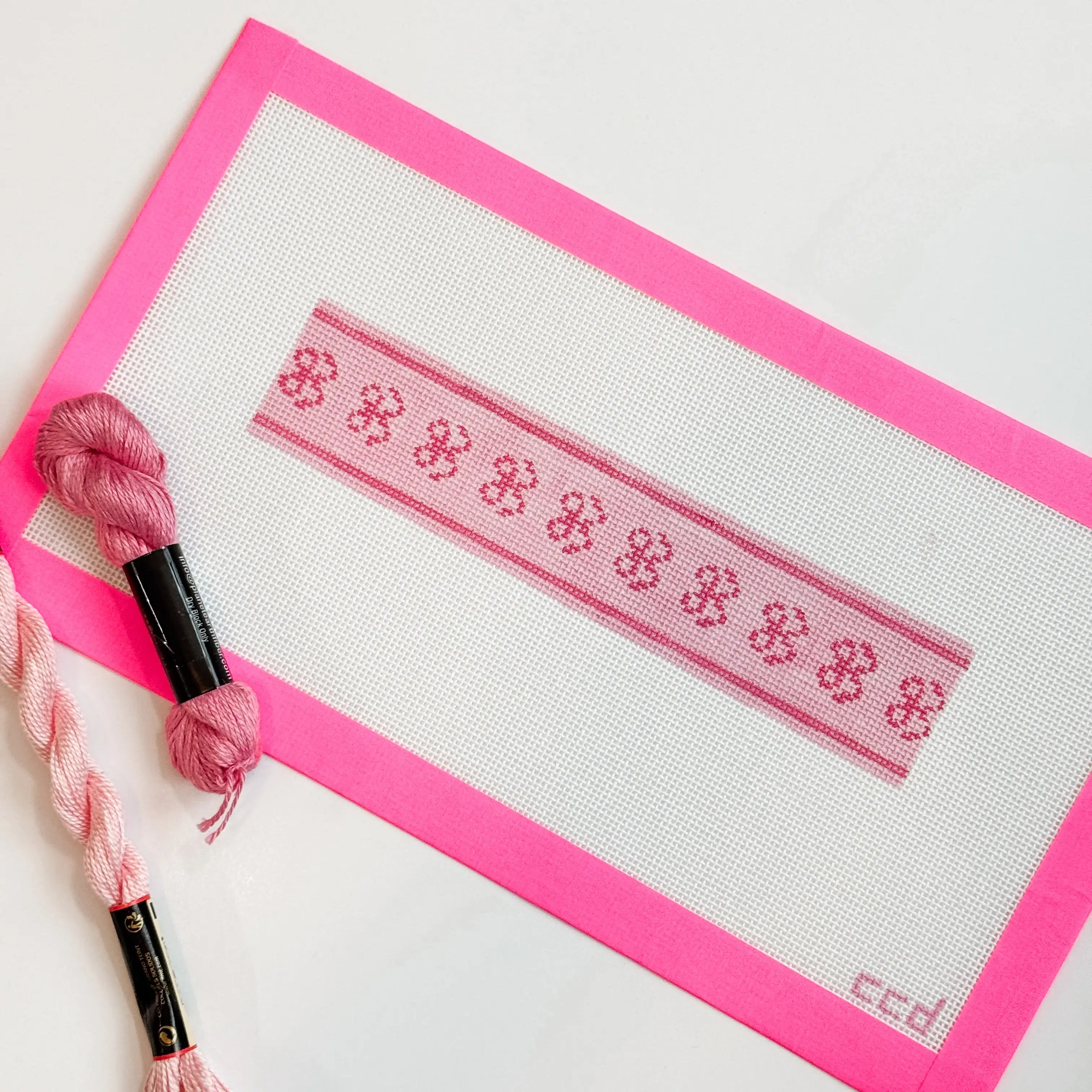 Bow Coquette Key Fob Keychain Needlepoint Canvas 18 Mesh 7”