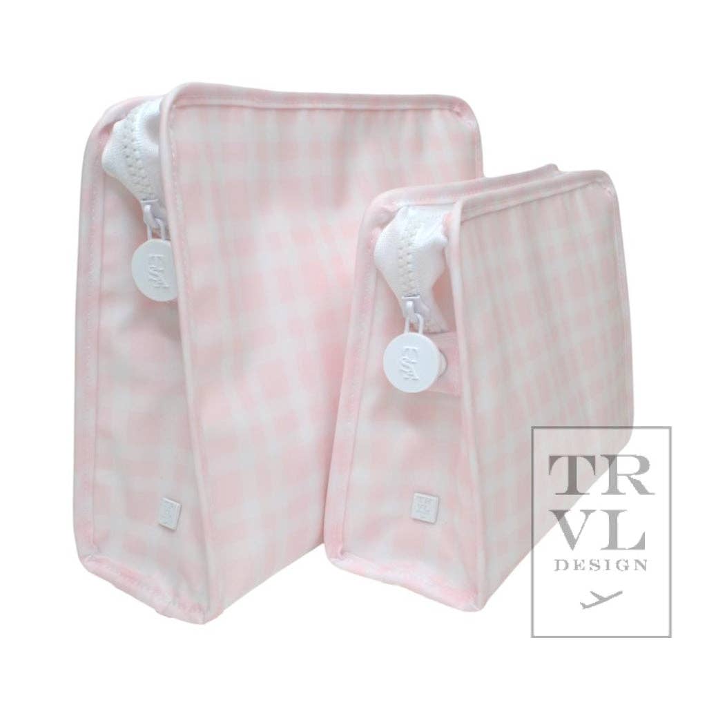Roadie Medium - Pimlico Plaid Pink Zip Pouch: Pimlico Plaid Pink