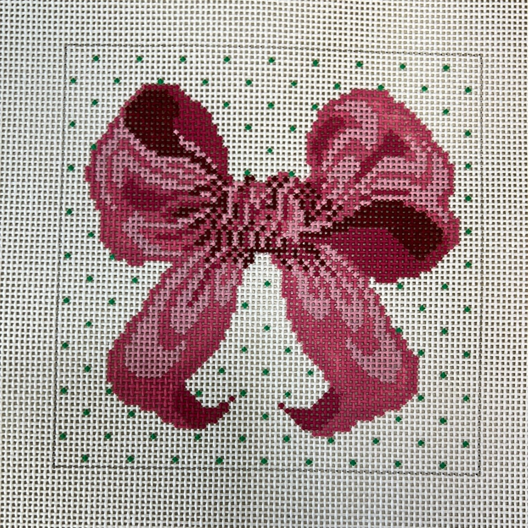 Pink Bow Ornament (square)