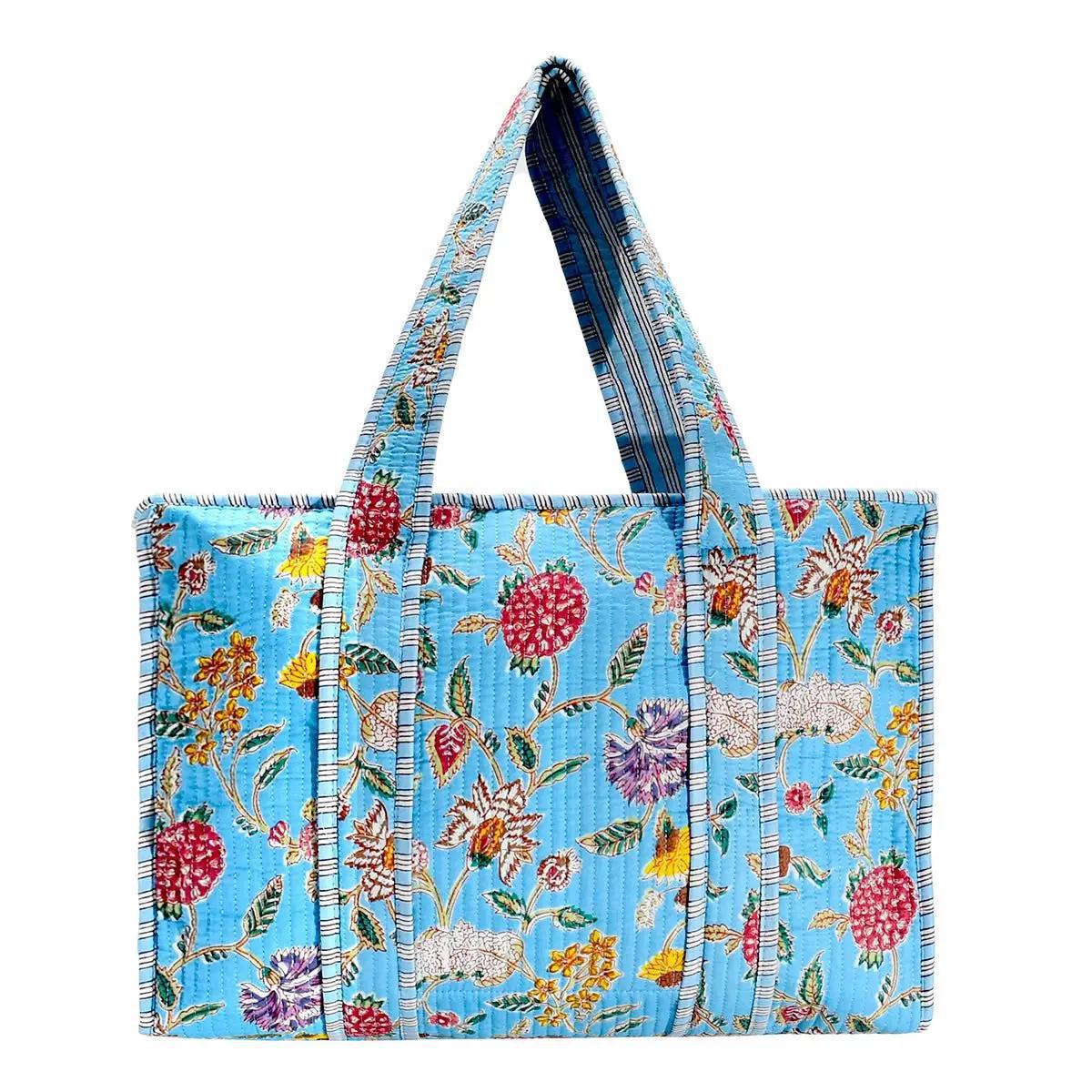 Cotton Block Print Tote Bags