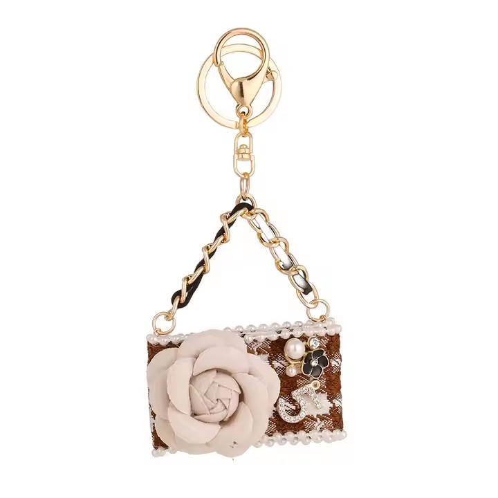 Keychain/Bag Charm - Handbag Boucle Taupe
