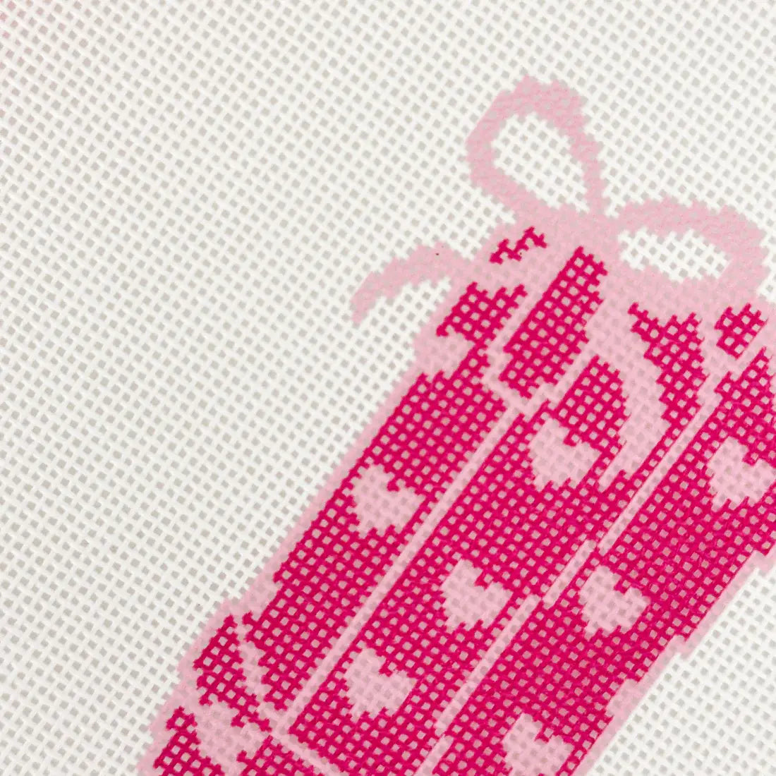 Hand-Painted Heart Coquette Cowgirl Boot Needlepoint Canvas