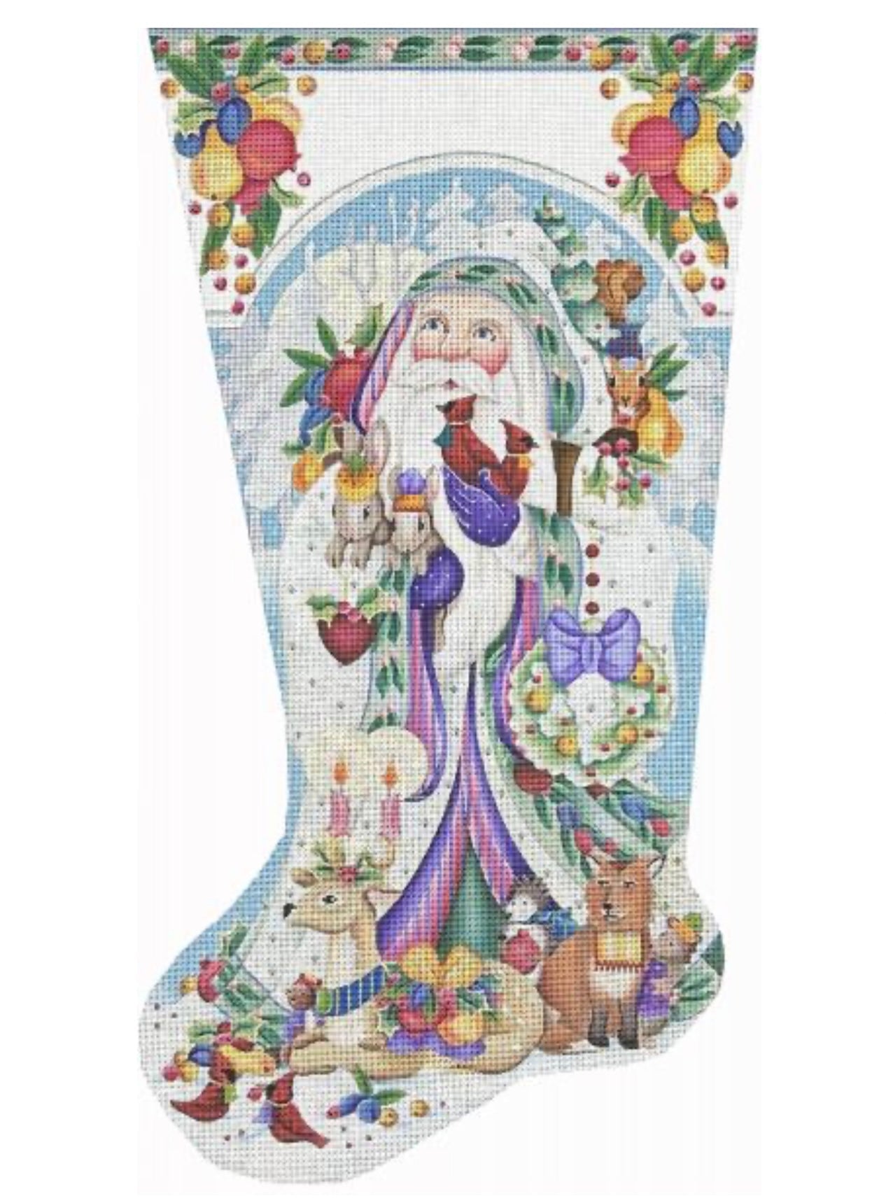 Woodland Winter Santa Stocking