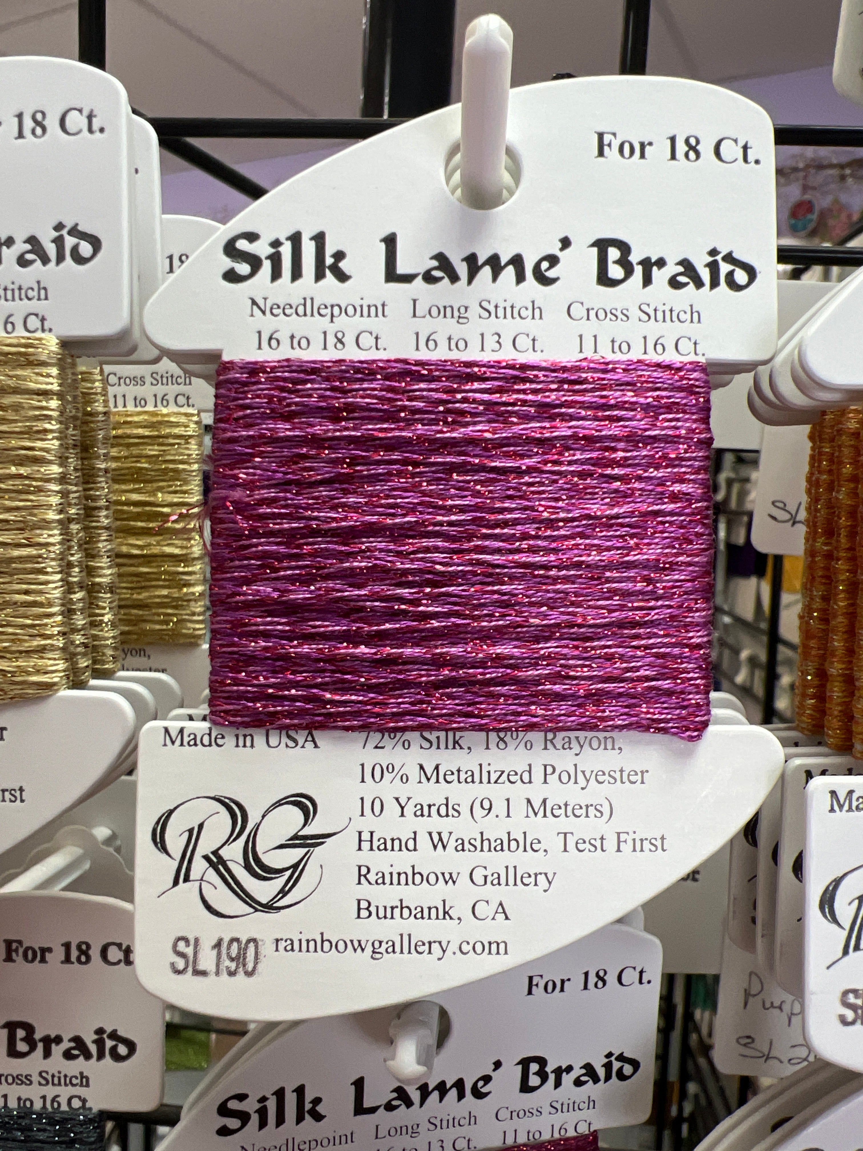 Silk Lame` Braid 18 SL100 - SL199