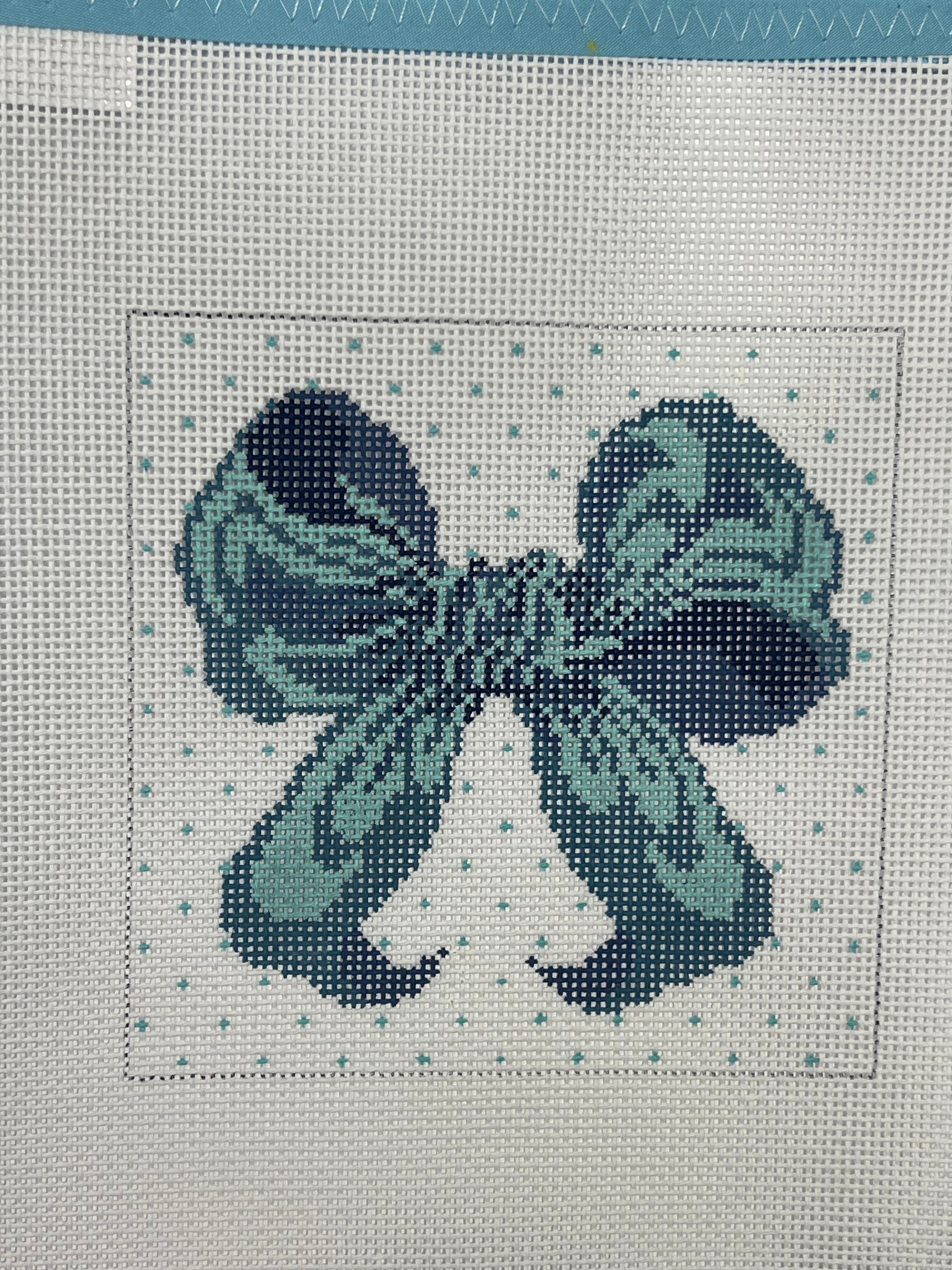 Blue Bow  Ornament (square)