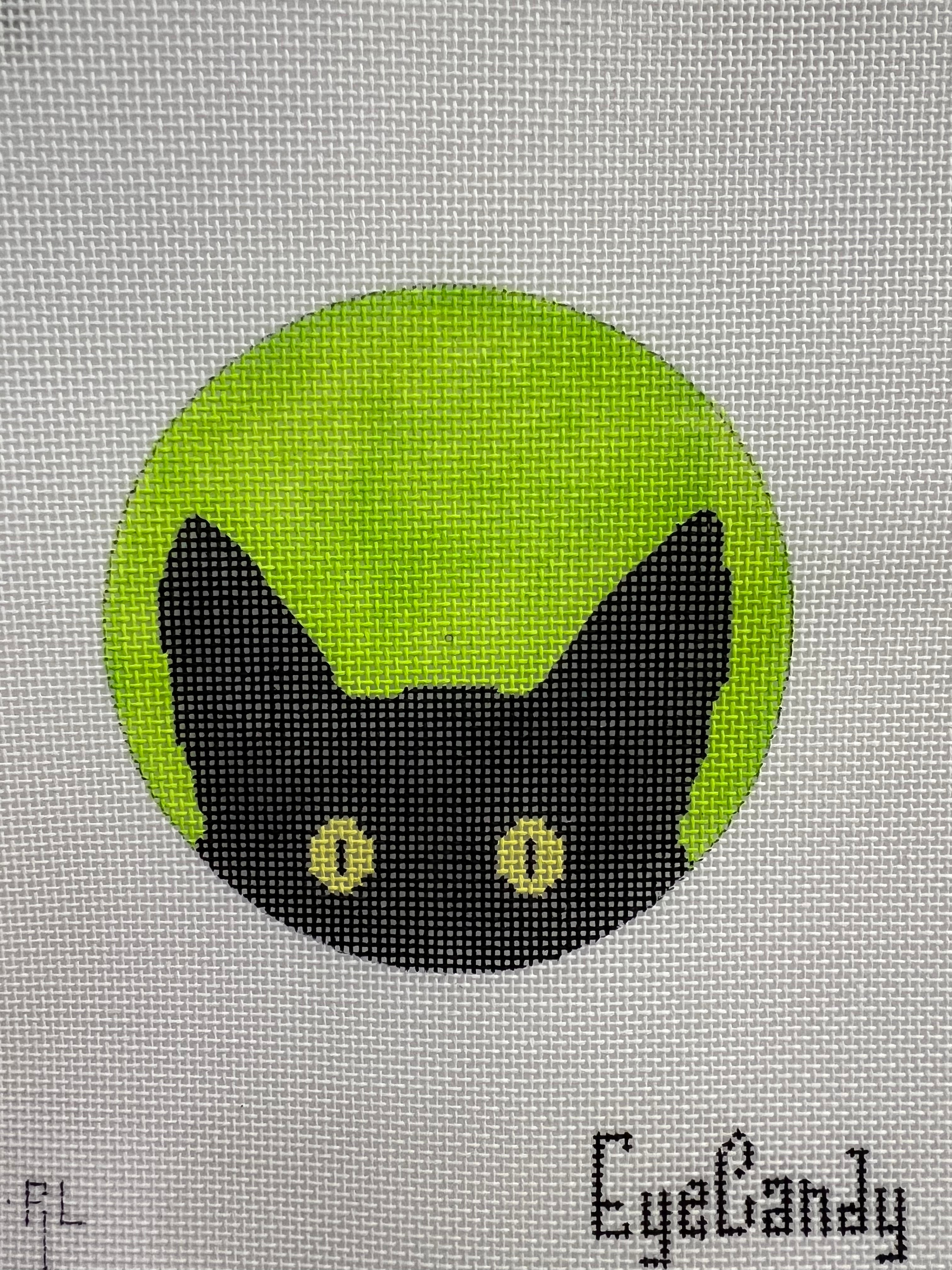 Peeky Kitty Round - Lime