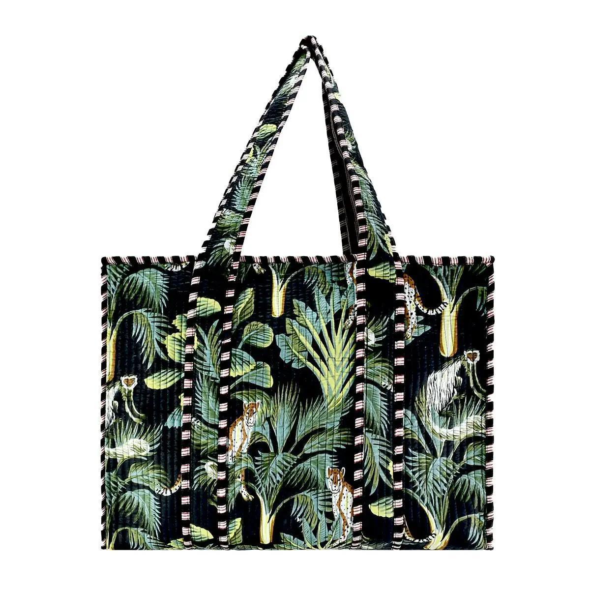 Cotton Block Print Tote Bags