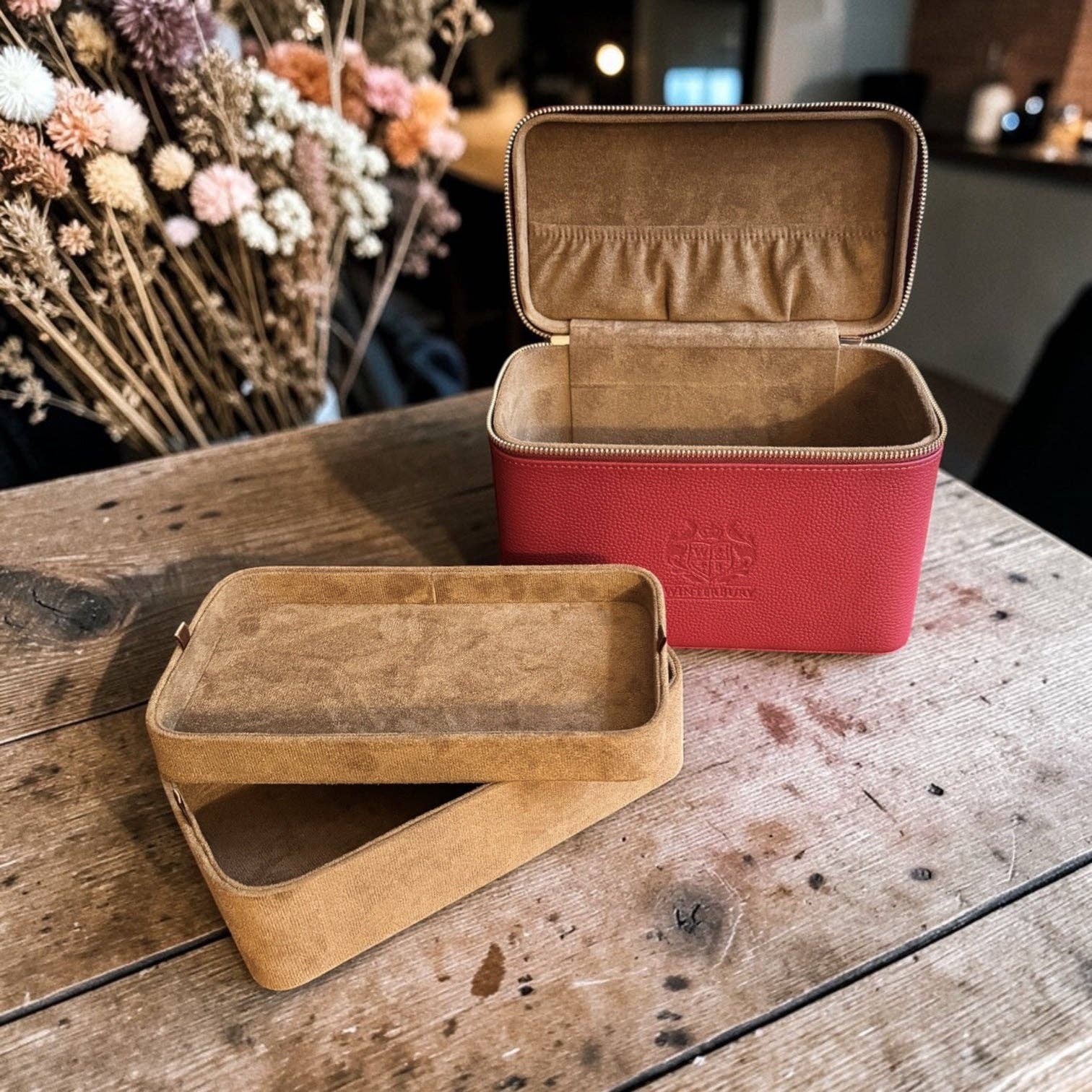 Winterbury Maroon double Tray Case