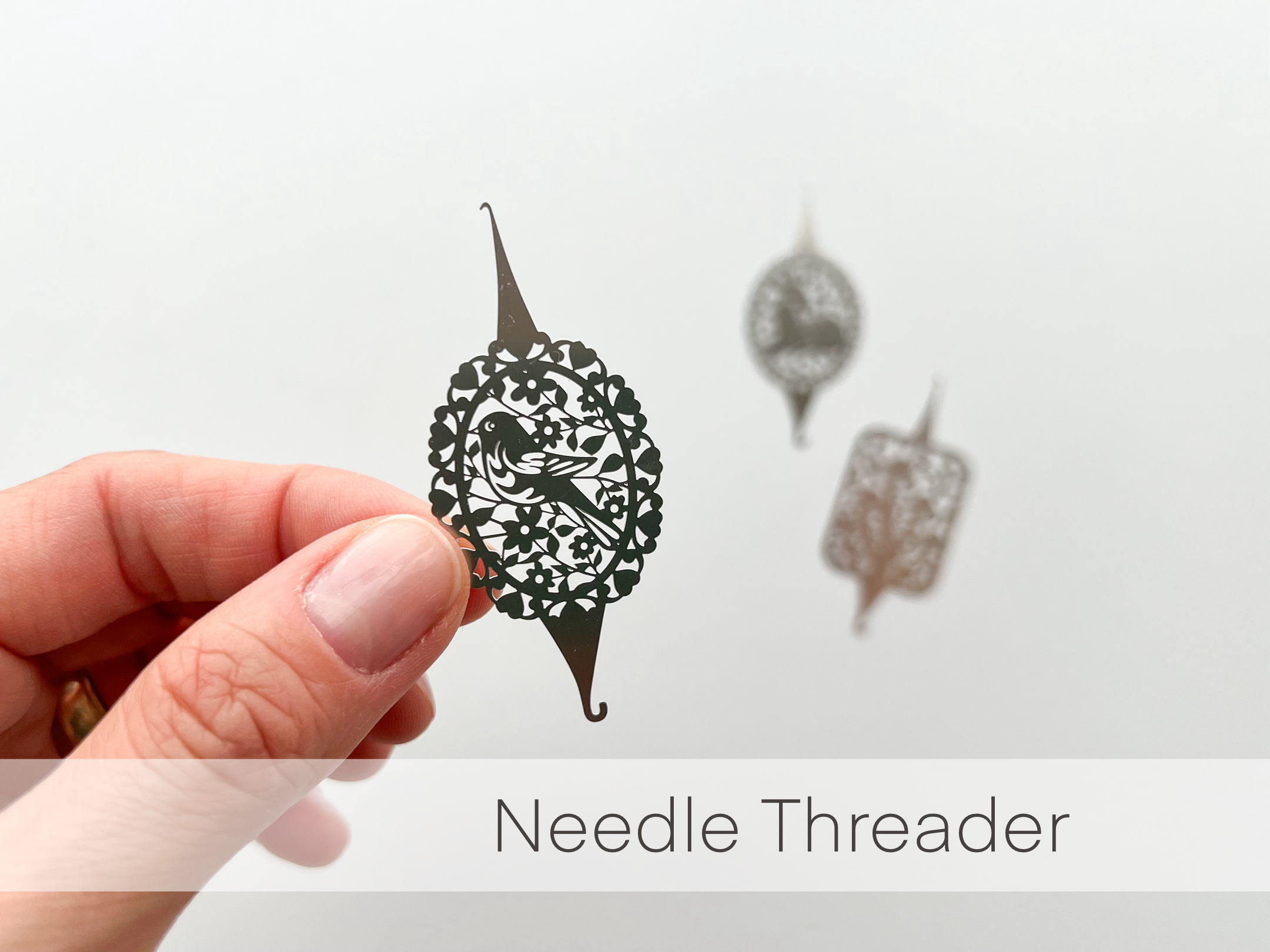 Needle threader for embroidery, cross stitch, sewing: Bird