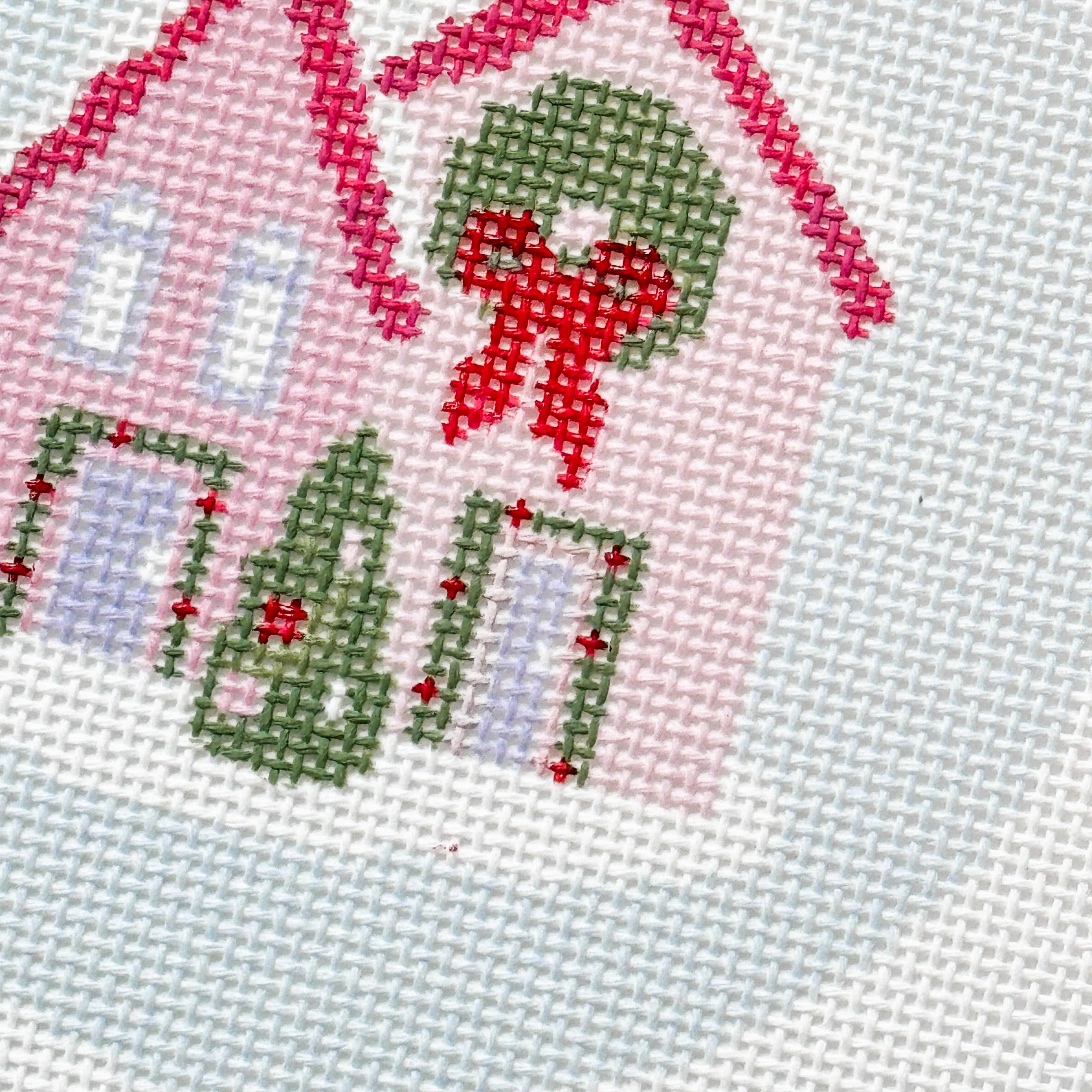 Christmas Houses Ornament Needlepoint Canvas 18 Mesh 4”