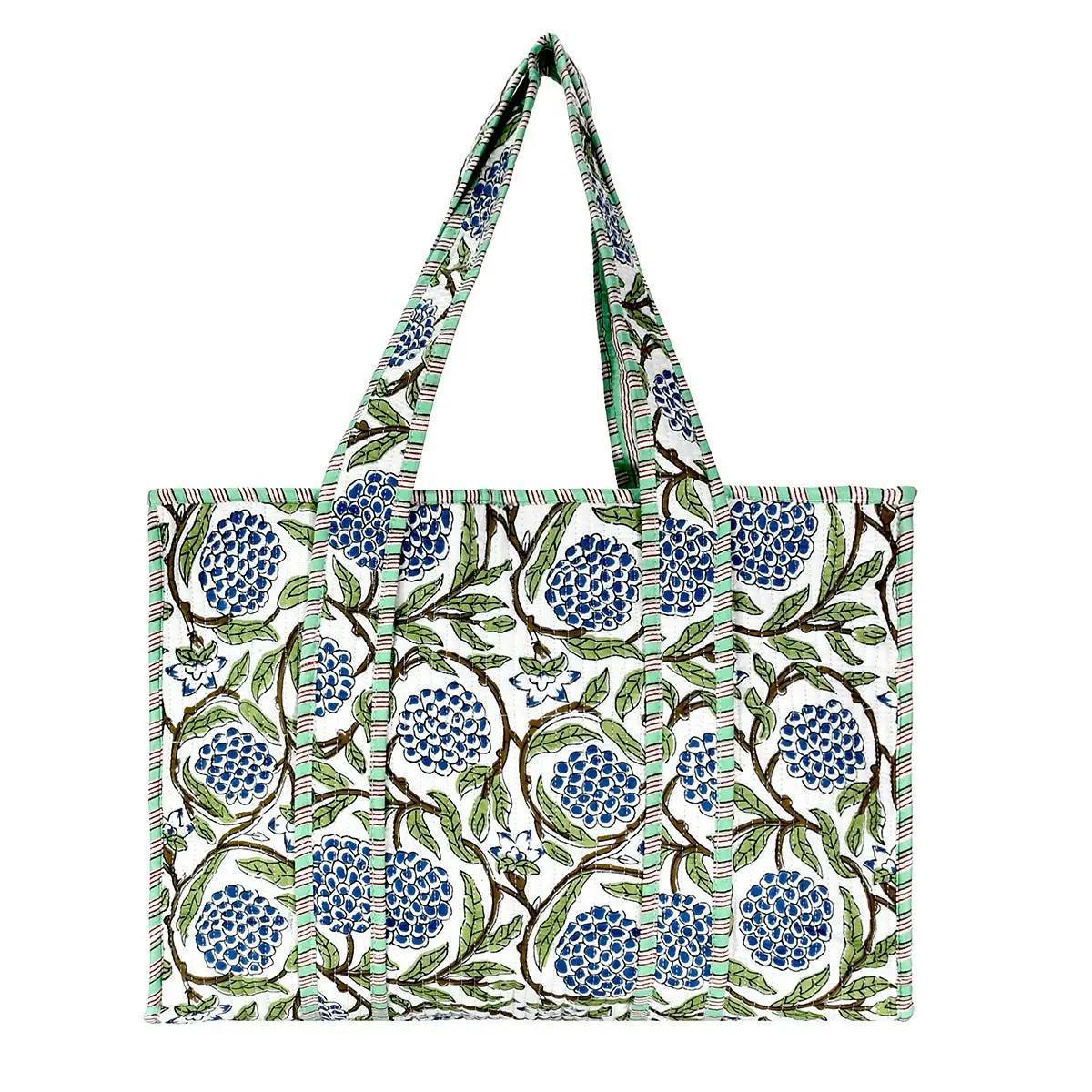 Cotton Block Print Tote Bags