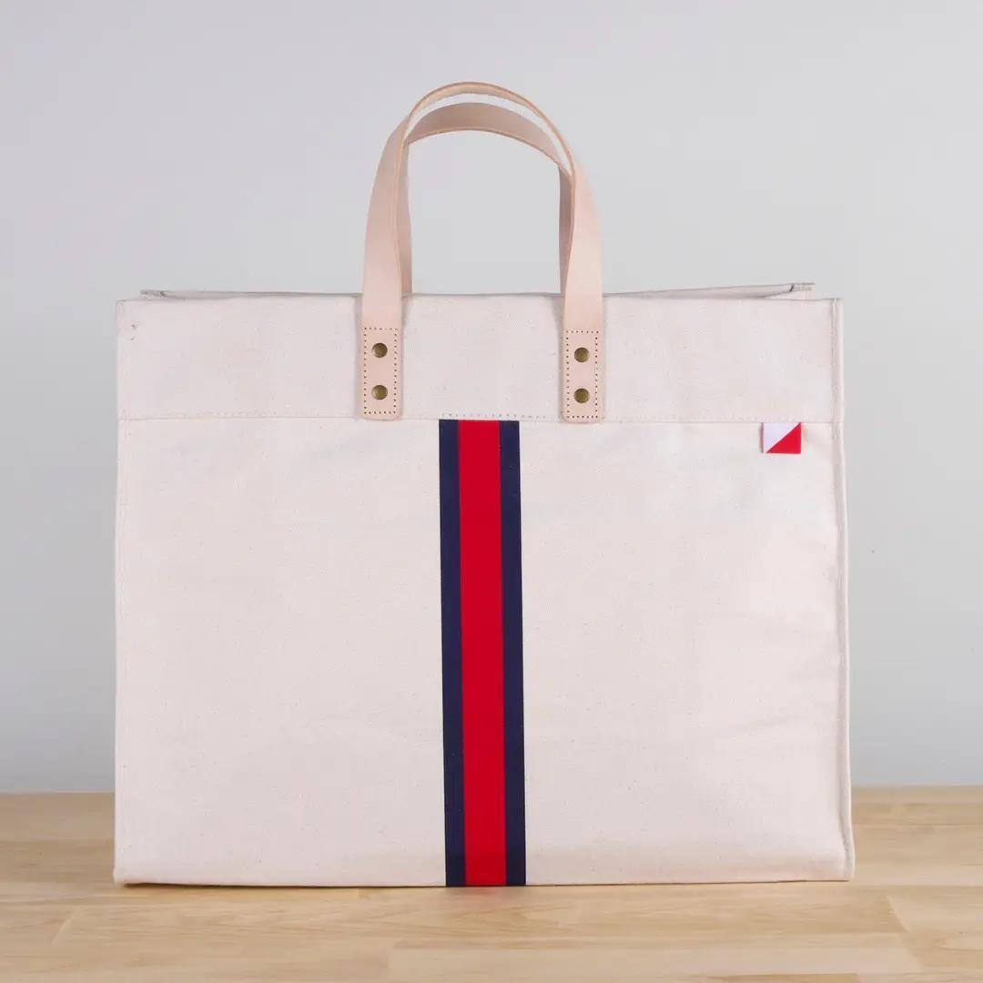 Striped Box Tote
