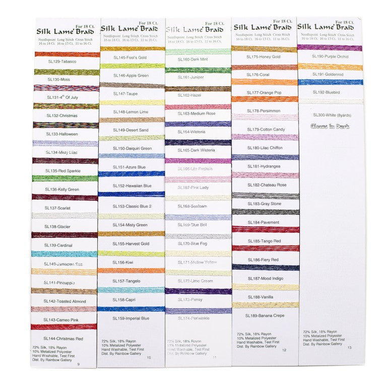 Petite Silk Lame' Braid SP100 - SP199