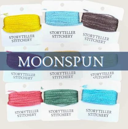 Hand-dyed embroidery thread set on cards, assorted yellow, blue, brown, and pink