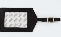 Leather Luggage Tag - Black
