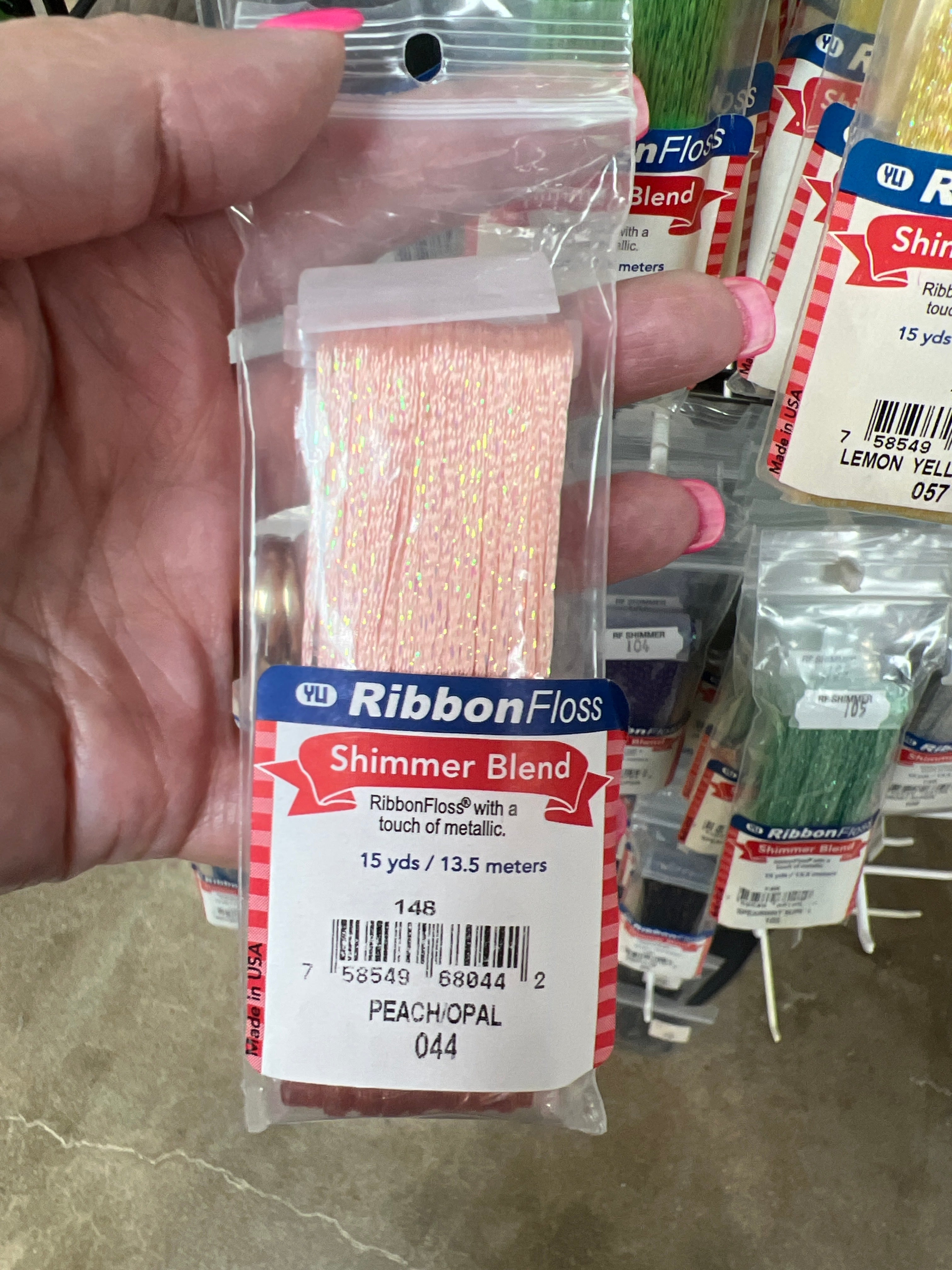 Ribbon Floss Shimmer 148-044 Peach / Opal