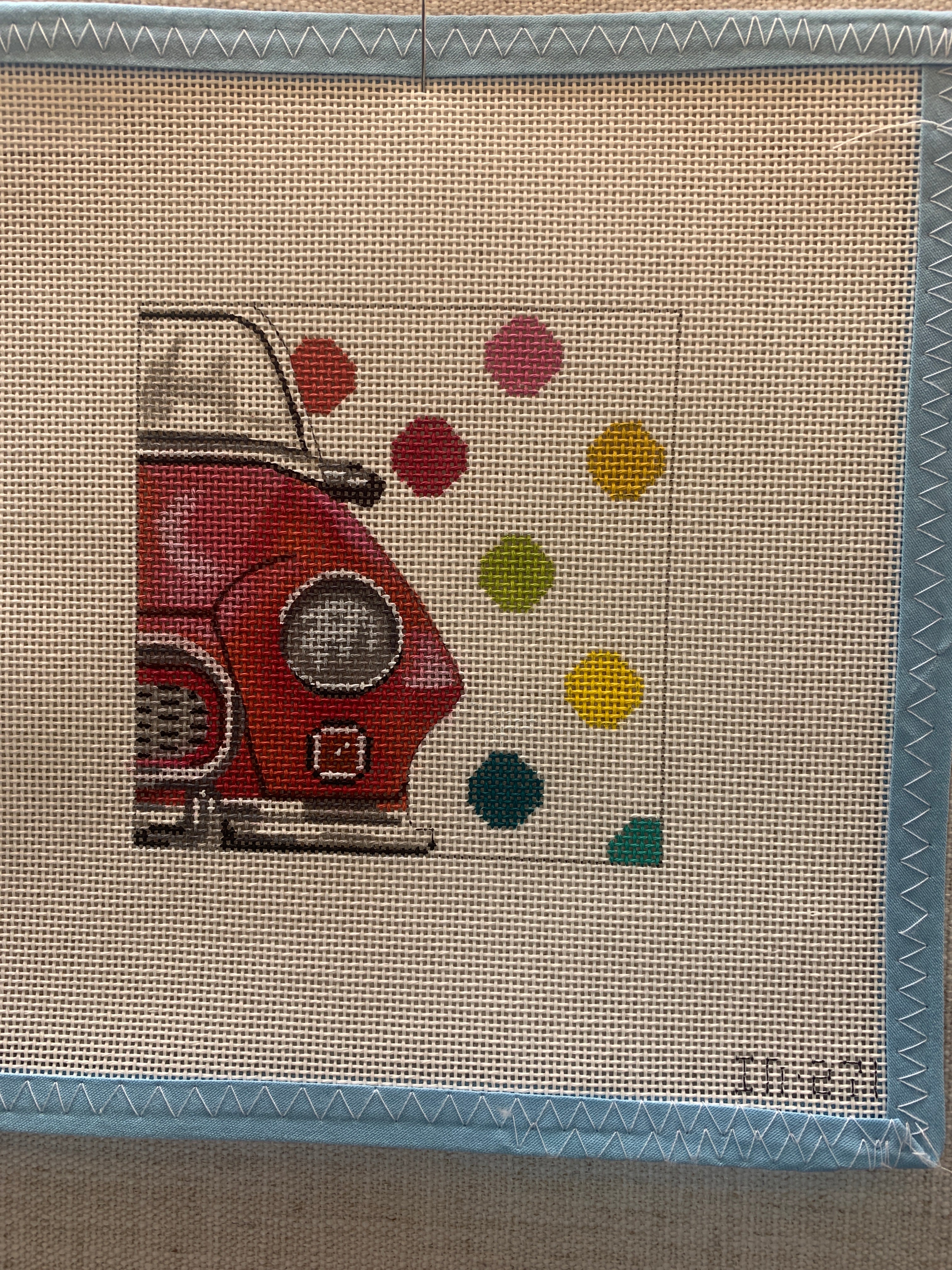 Car with Dots Background