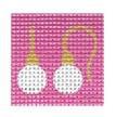 Hot Pink Background white Earrings