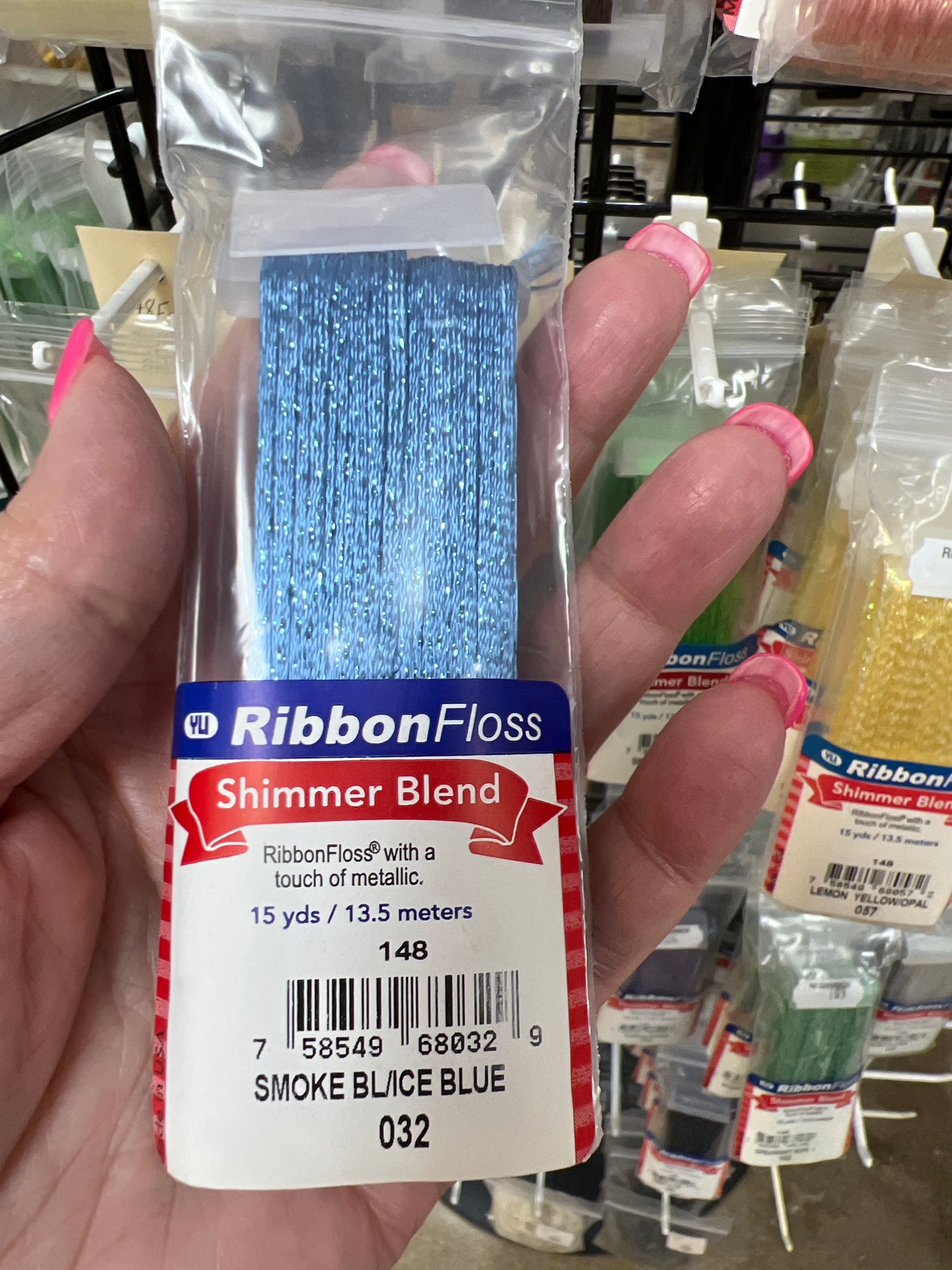 Ribbon Floss Shimmer 148-032 Smoke Blue / Ice Blue