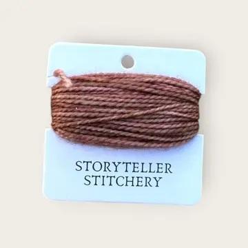 Hand-dyed embroidery thread spool, dark brown