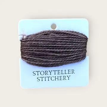 Hand-dyed embroidery thread spool, dark brown