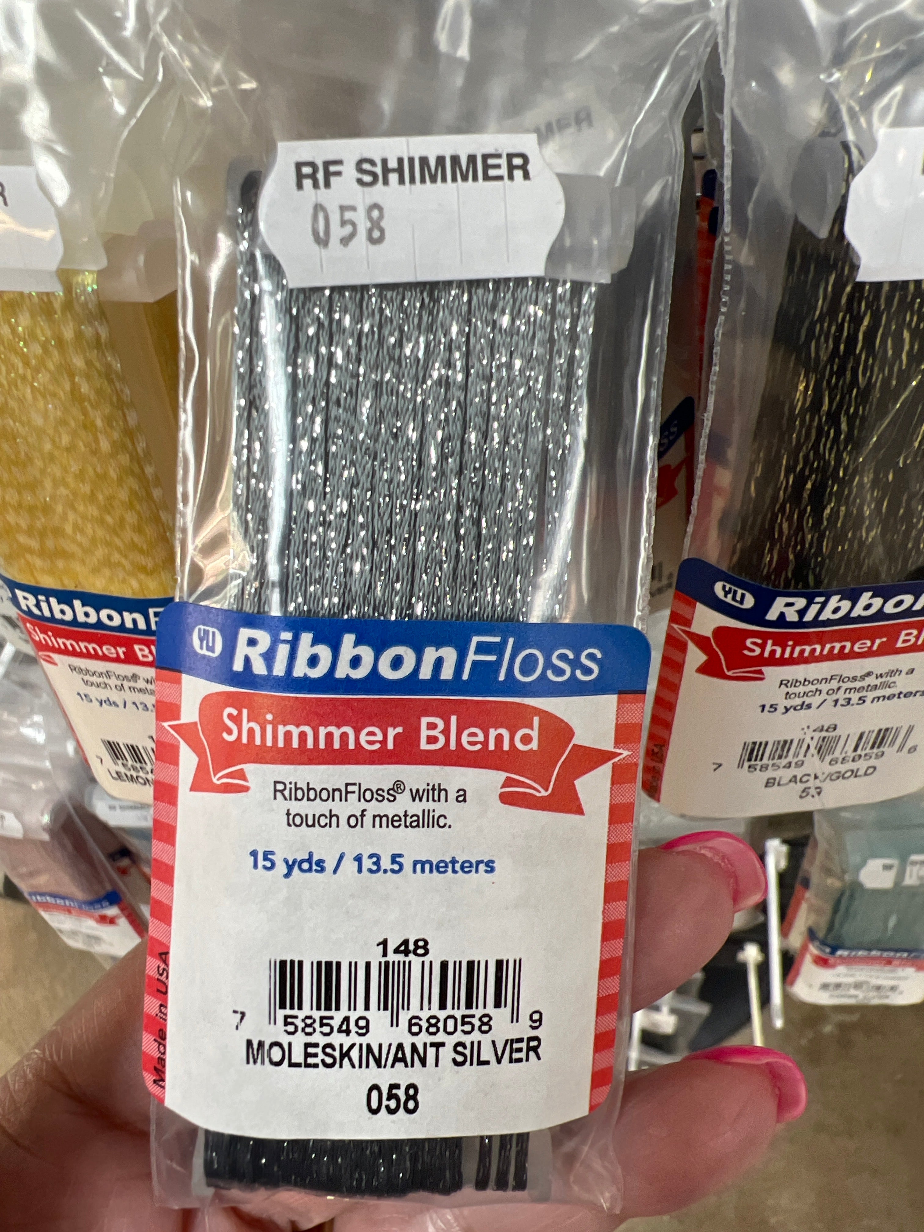 Ribbon Floss Shimmer 148-058 Moleskin / Ant Silver