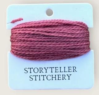 Hand-dyed embroidery threads, pink-magenta skein on card