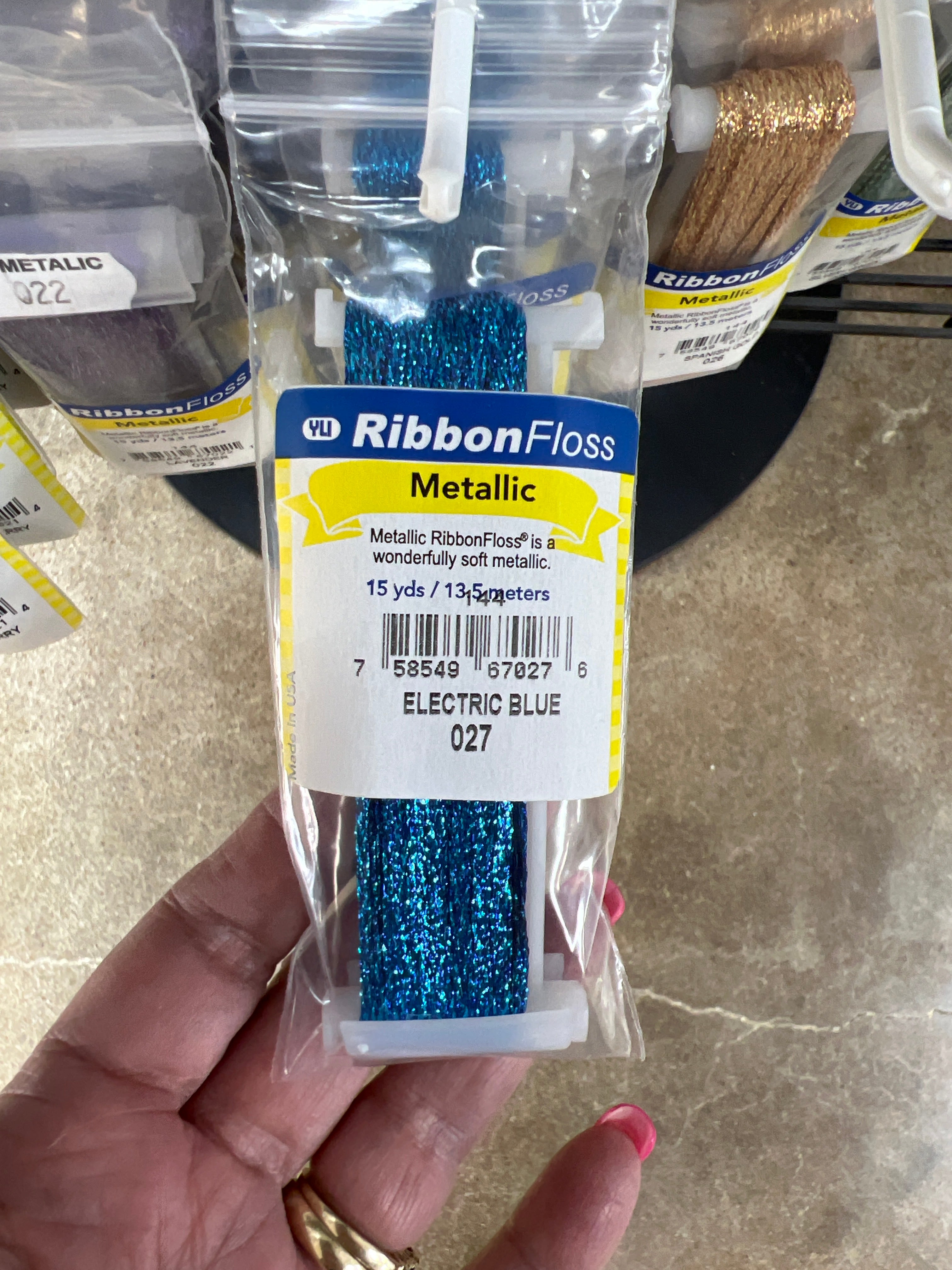 Ribbon Floss Metallic 144-027 Electric Blue