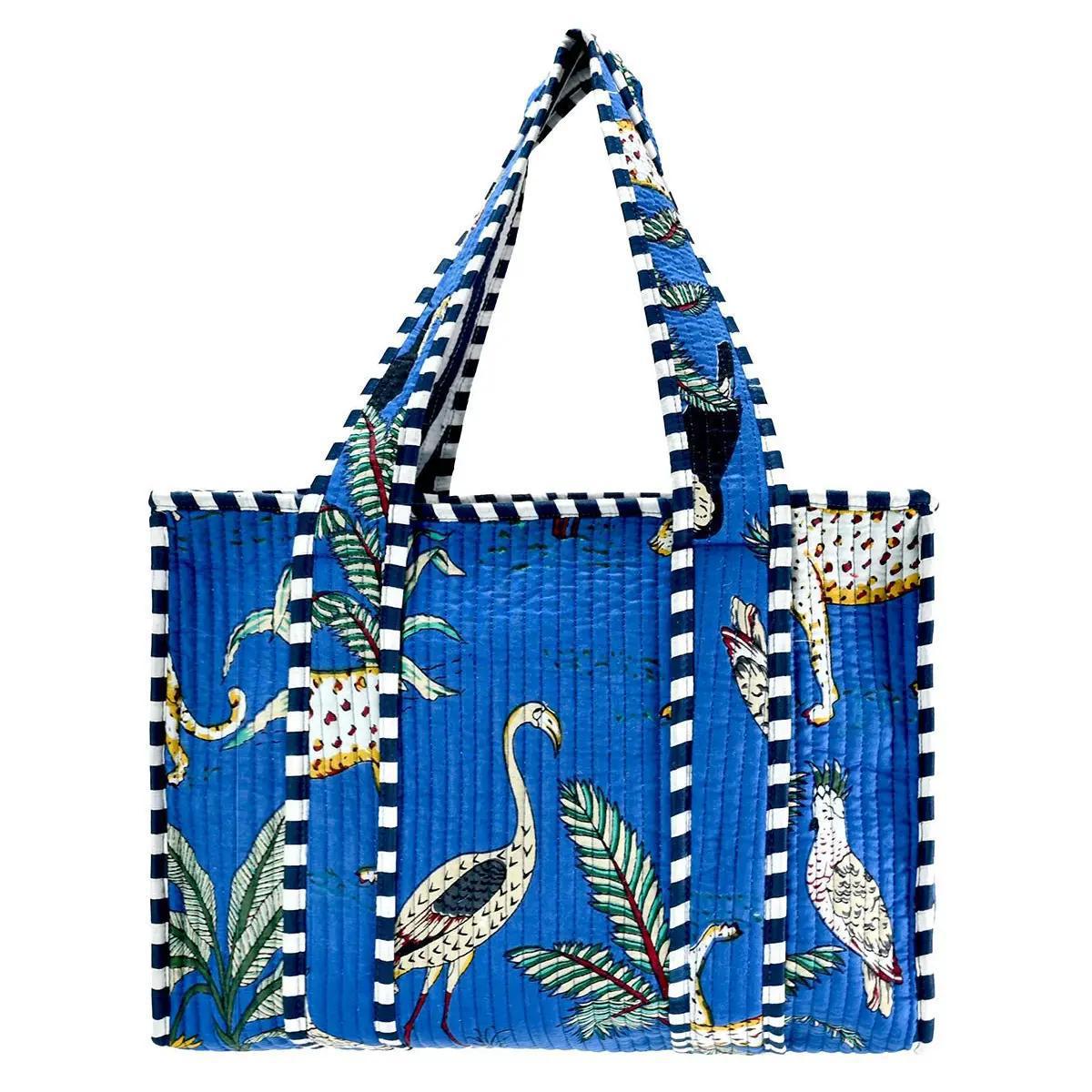 Cotton Block Print Tote Bags