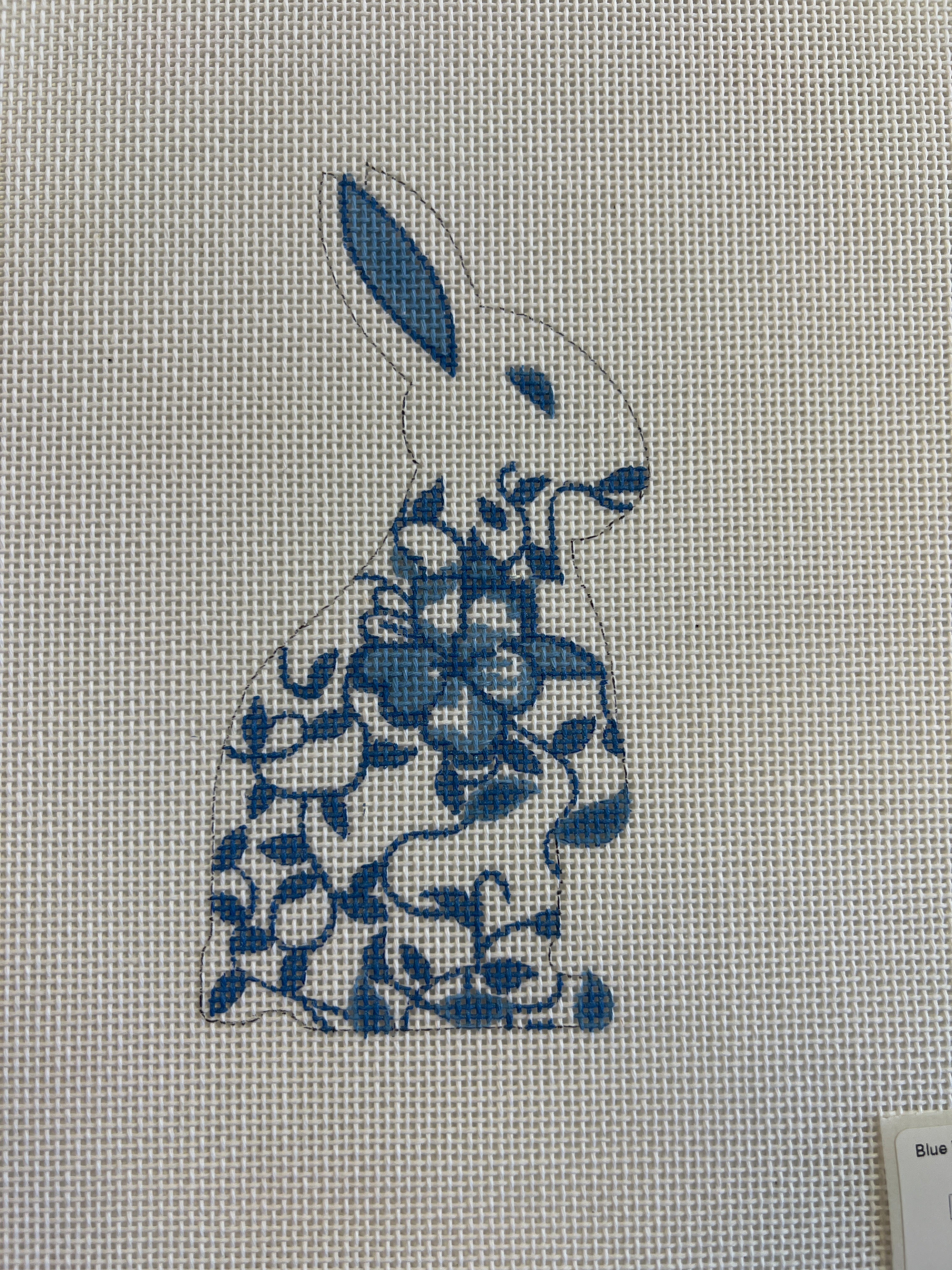 Blue & White Floral Bunny