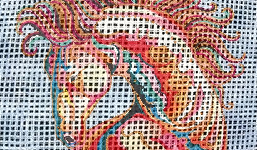 Colorful graphic horse illustration on light background