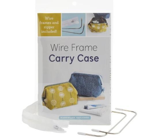 Wire frame carry case with fabric pouch and metal frame