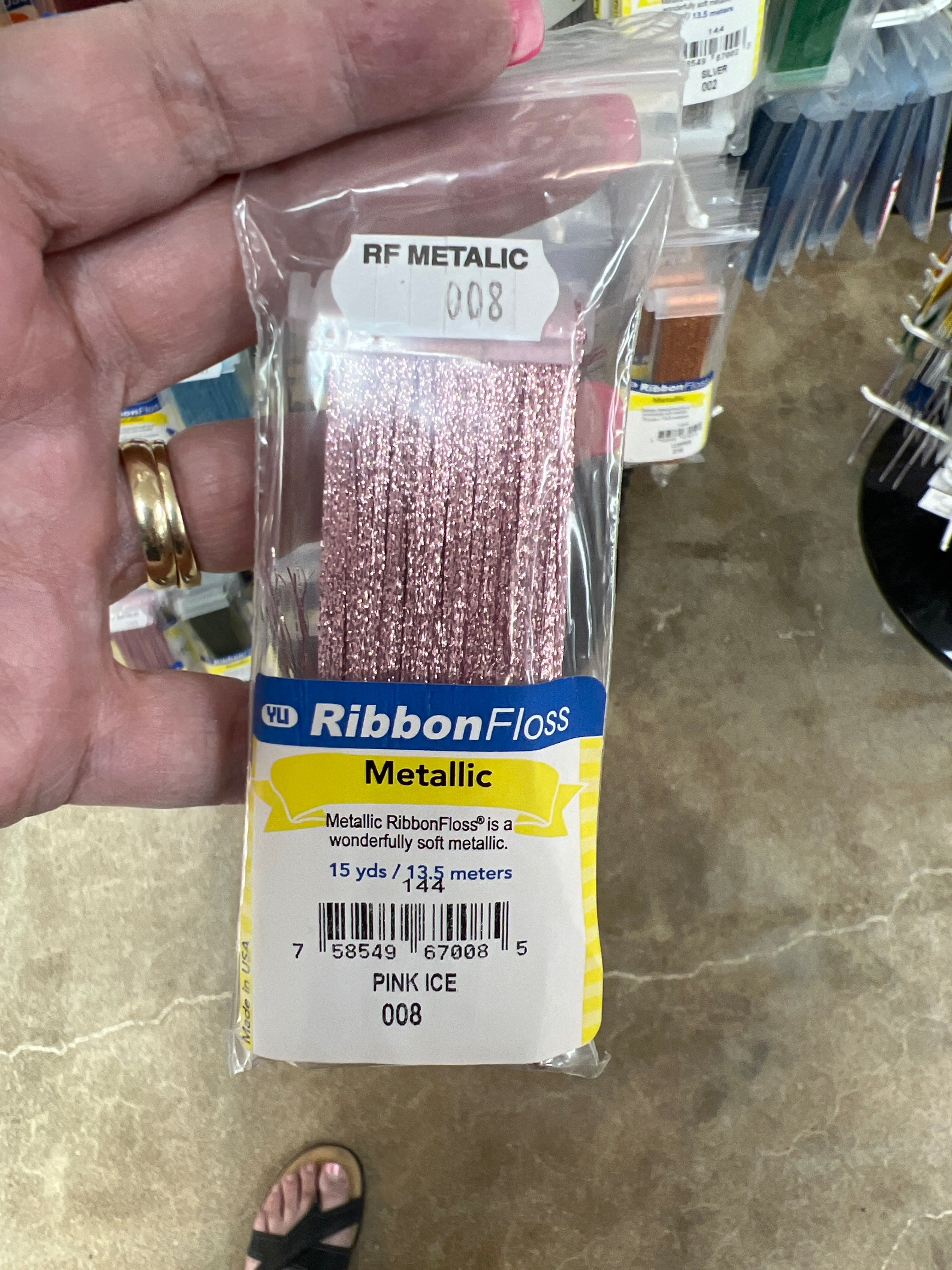 Ribbon Floss Metallic 144-008 Pink Ice