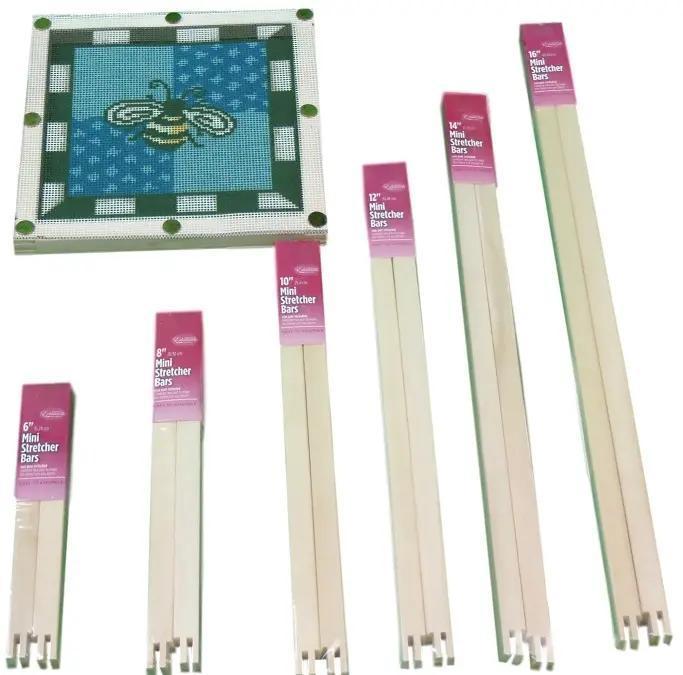 FA Edmunds mini stretcher bars, unfinished wood frames with corner brackets, multiple sizes