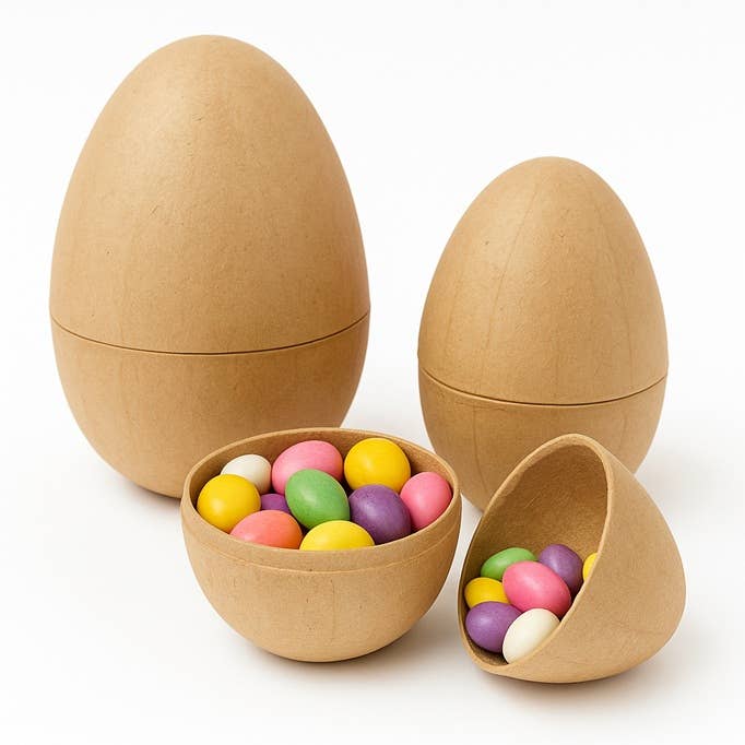 3 fillable paper mache egg