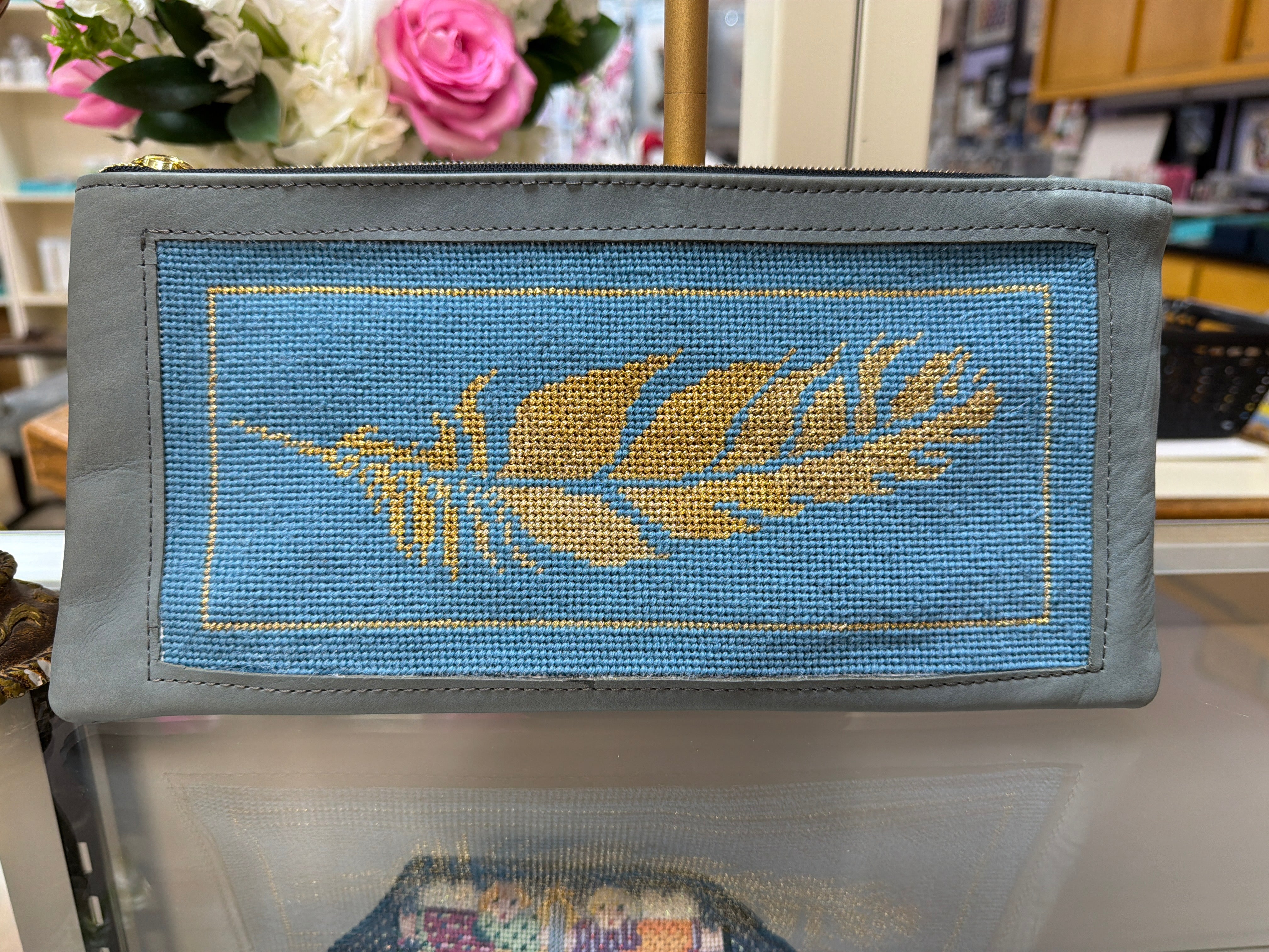 Gold Feather pouch