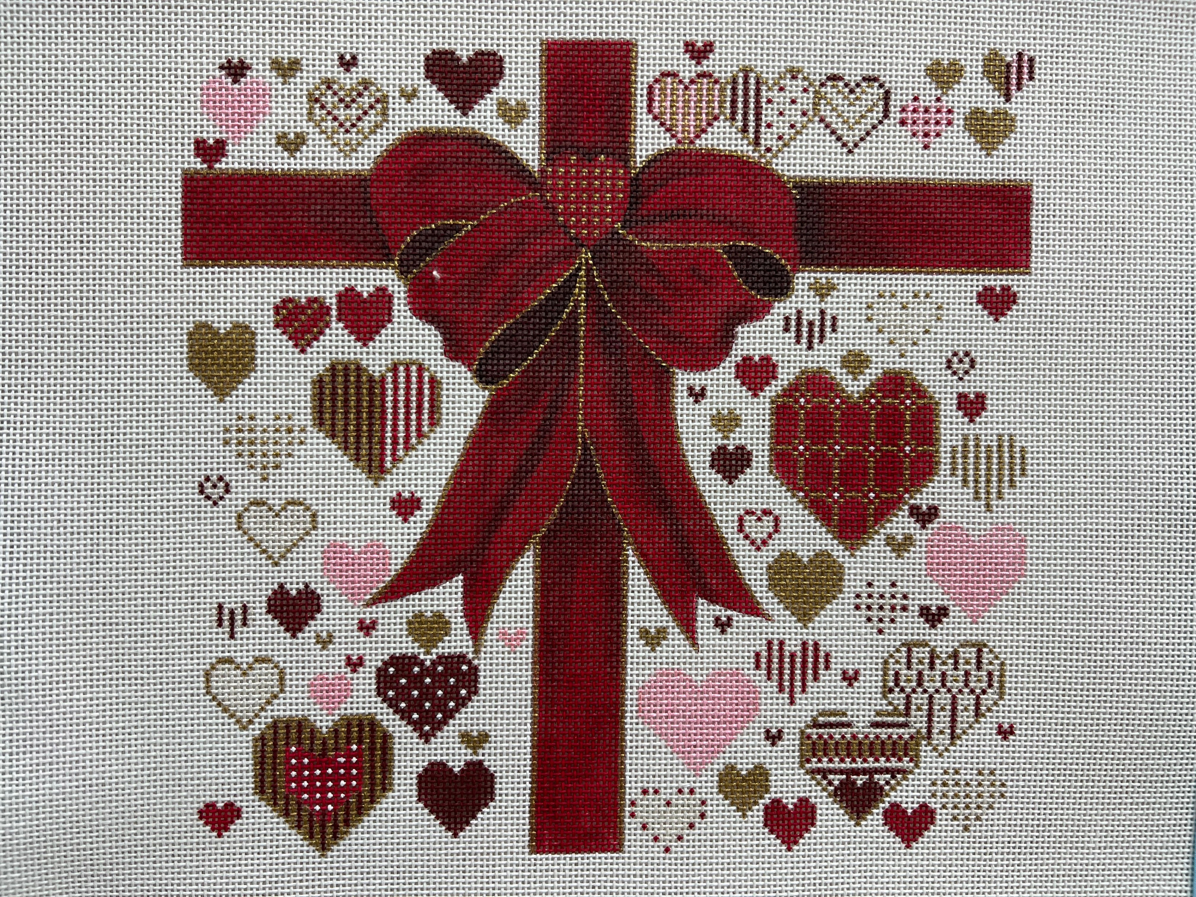 Red Ribbon w/Hearts