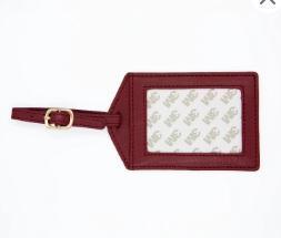 Leather Luggage Tag - Cranberry