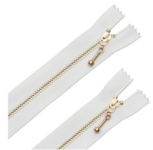 Rose gold droplet pull zipper with chain slider and small bead pull