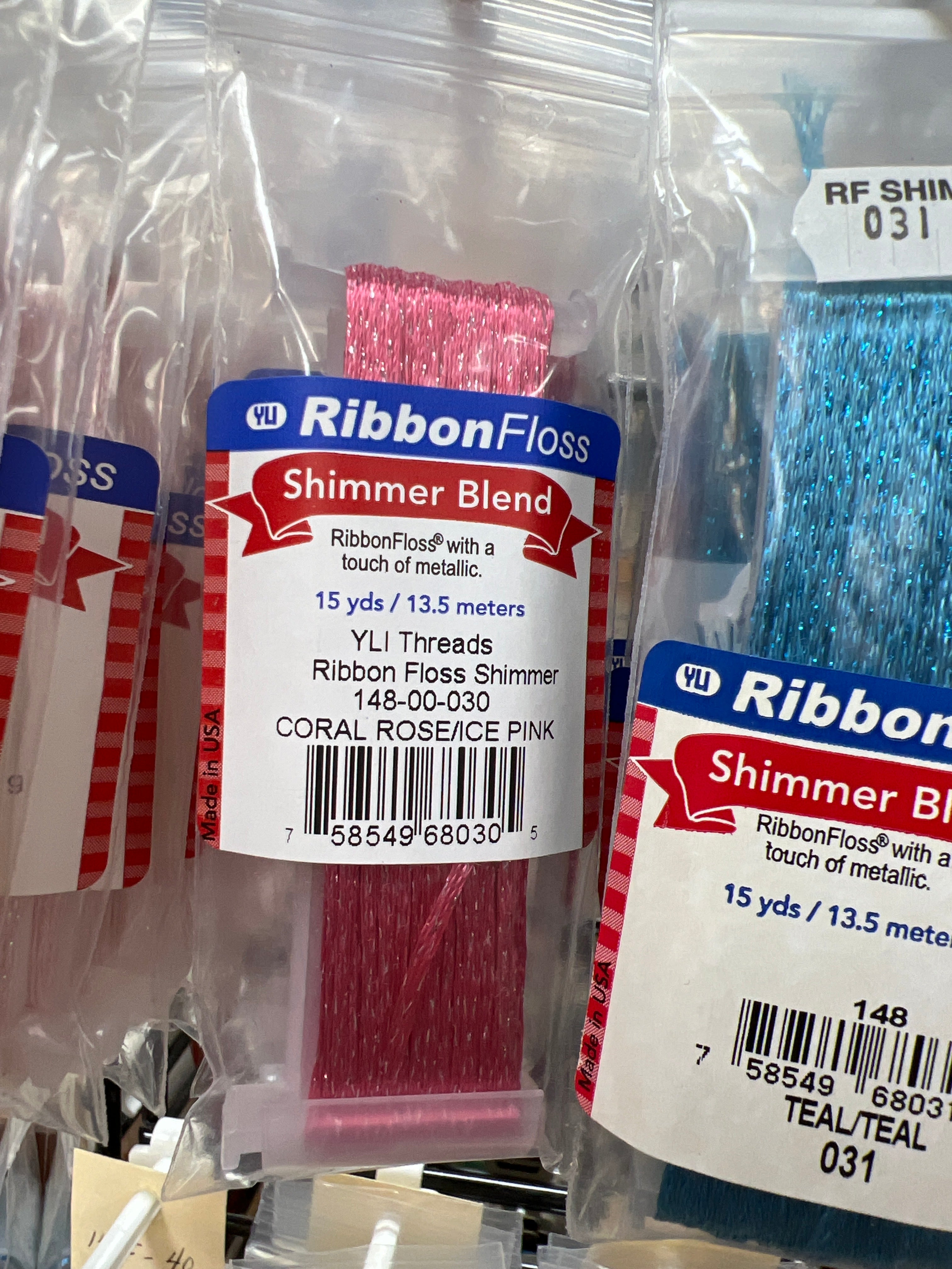 Ribbon Floss Shimmer 148-030 Coral Rose / Ice Pink
