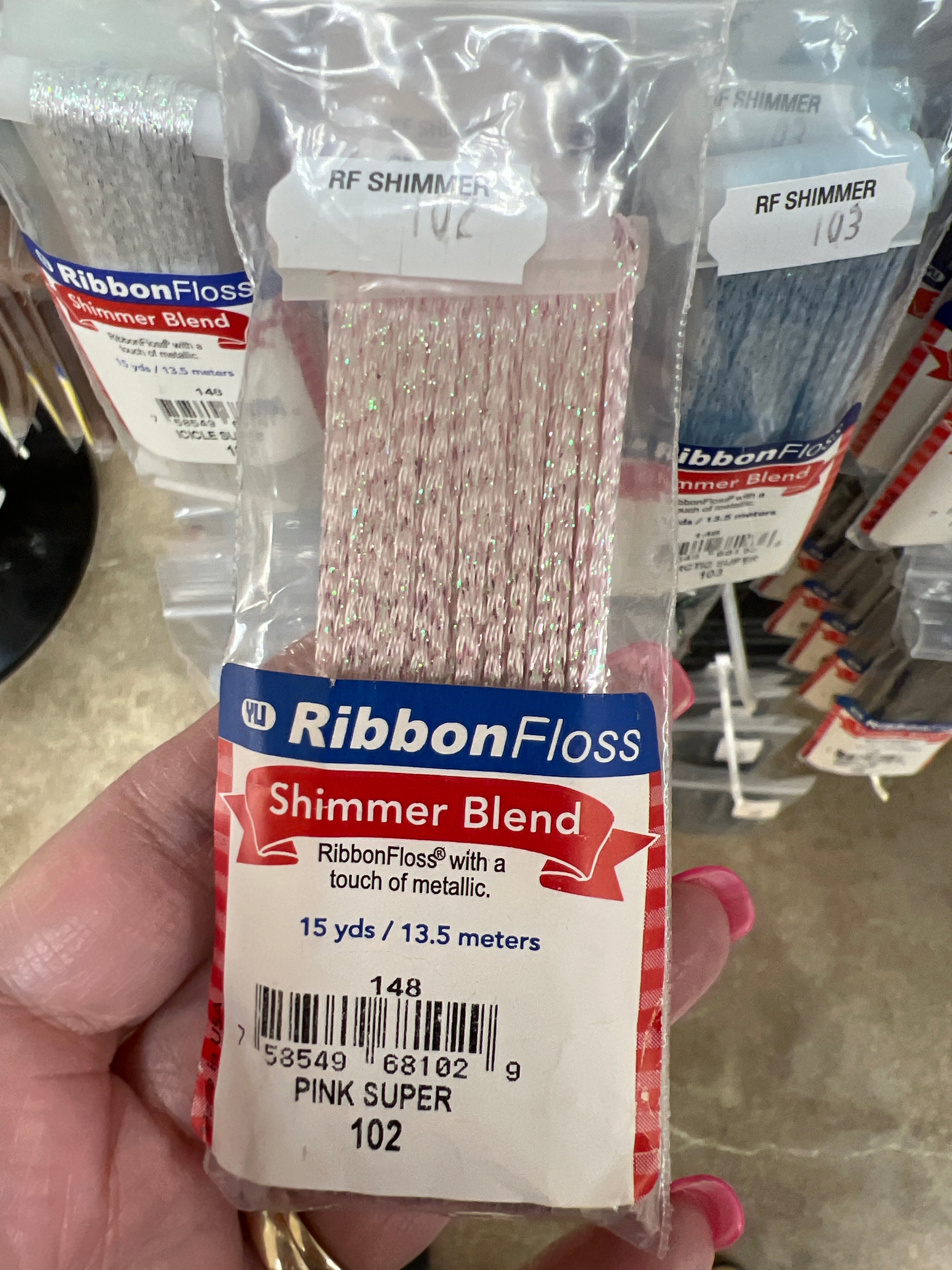 Ribbon Floss Shimmer 148-102 Pink Super